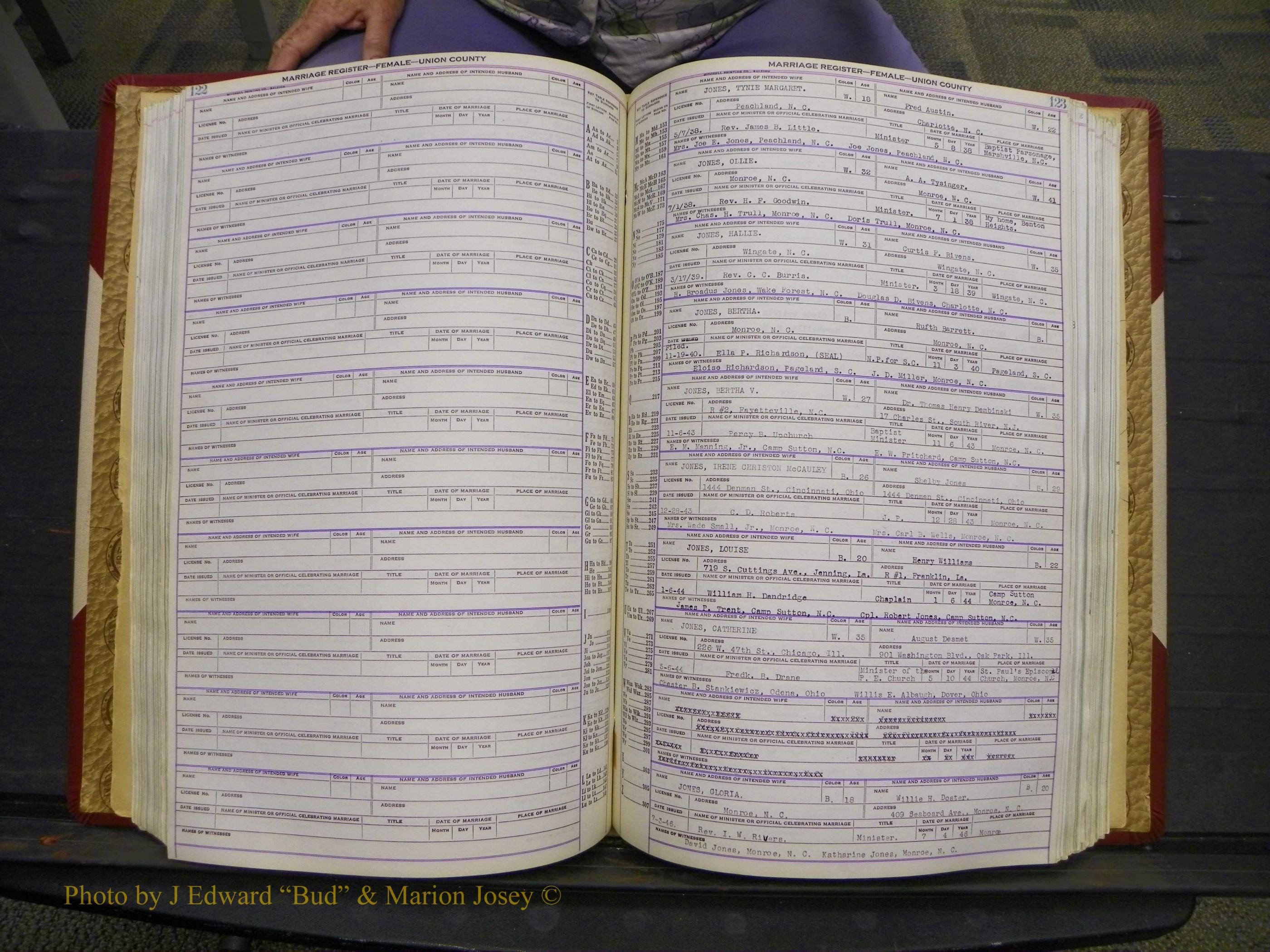 Union Co, NC Marriages Female Index, A-Z, 1937-1965 (170).JPG