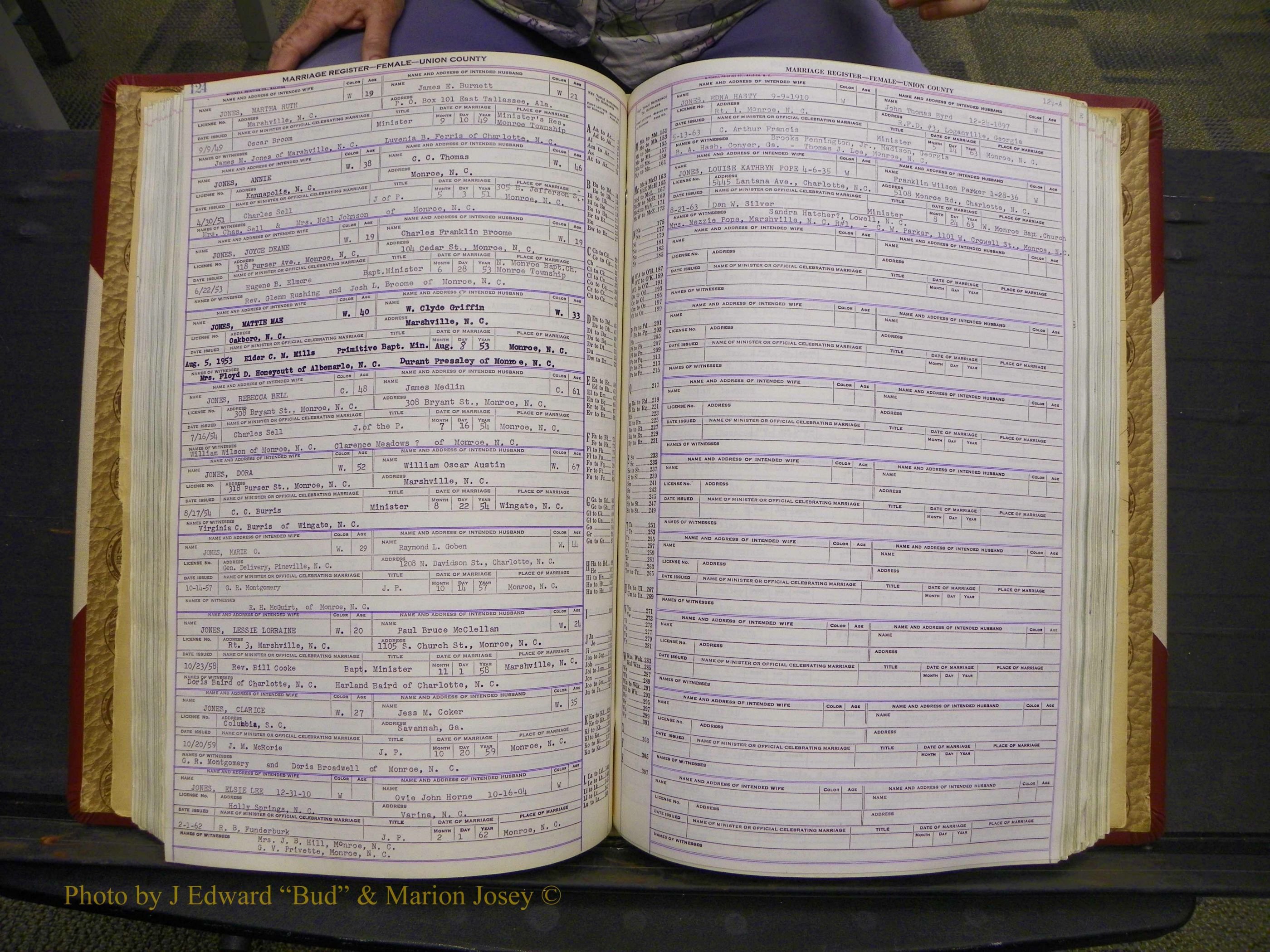 Union Co, NC Marriages Female Index, A-Z, 1937-1965 (172).JPG