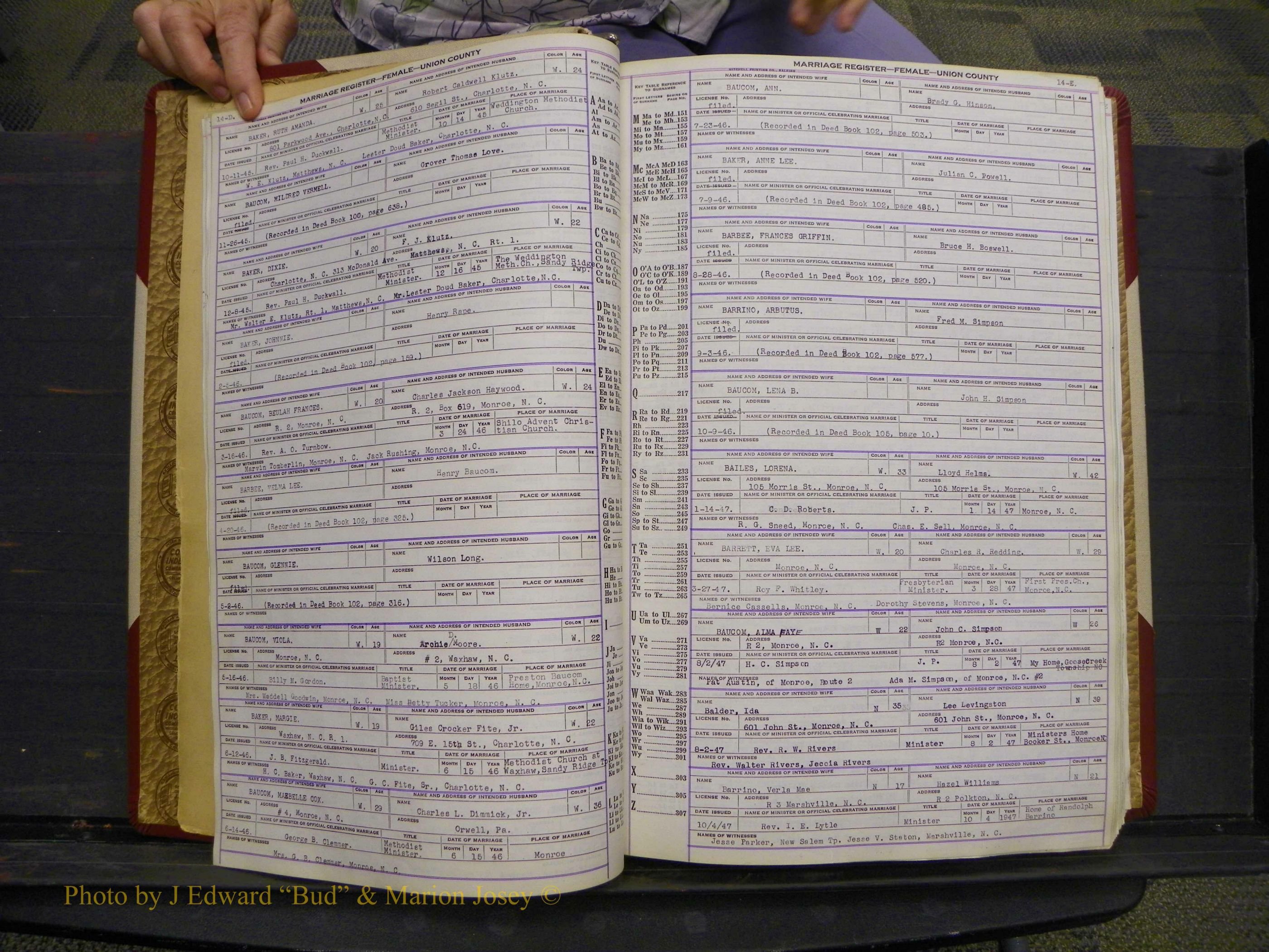 Union Co, NC Marriages Female Index, A-Z, 1937-1965 (18).JPG