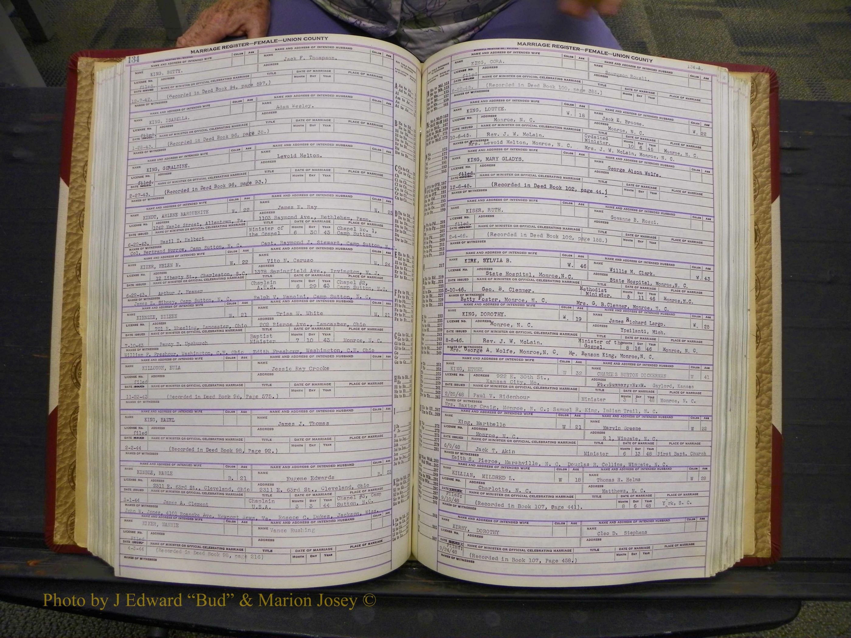 Union Co, NC Marriages Female Index, A-Z, 1937-1965 (180).JPG