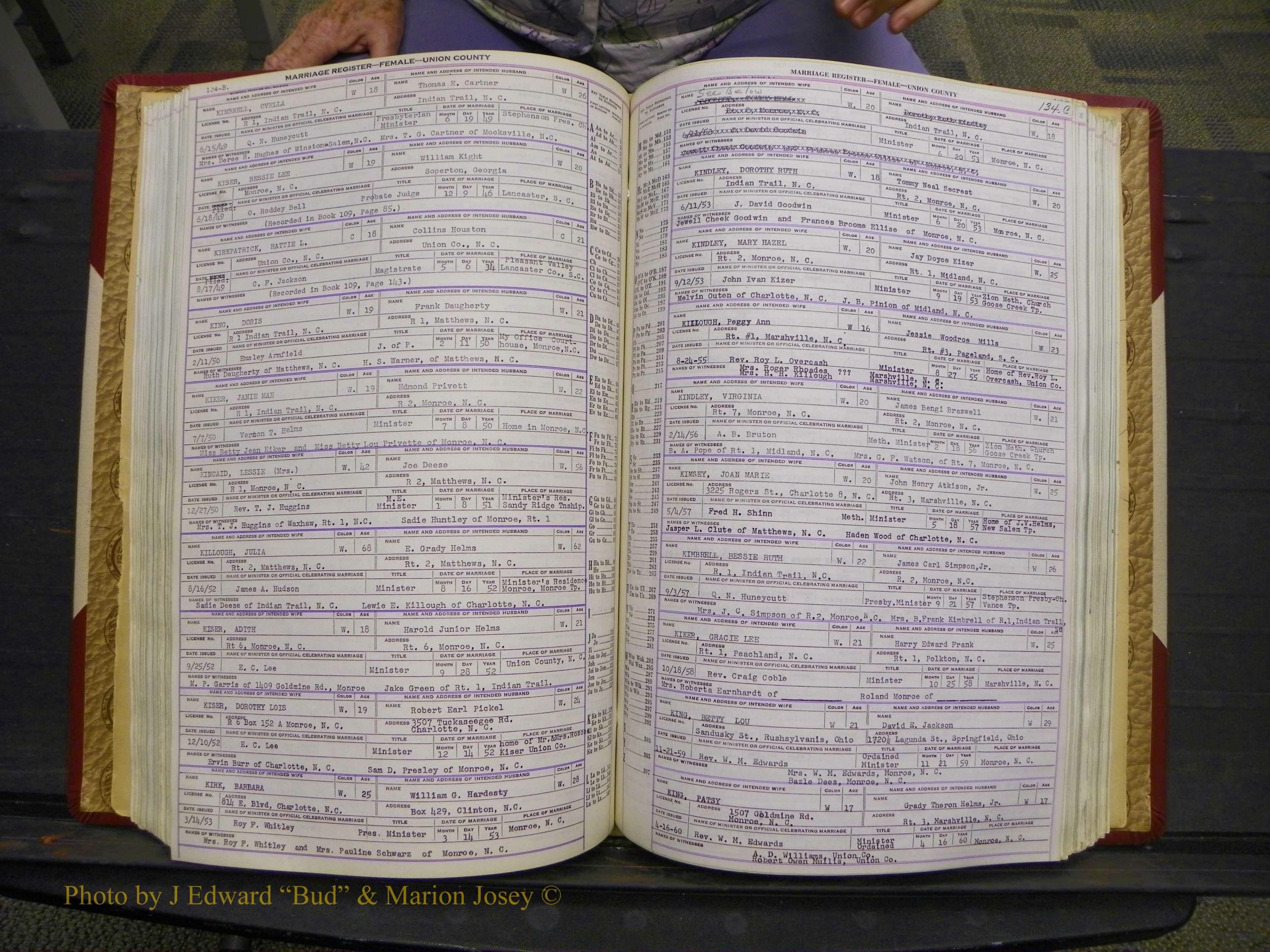 Union Co, NC Marriages Female Index, A-Z, 1937-1965 (181).JPG