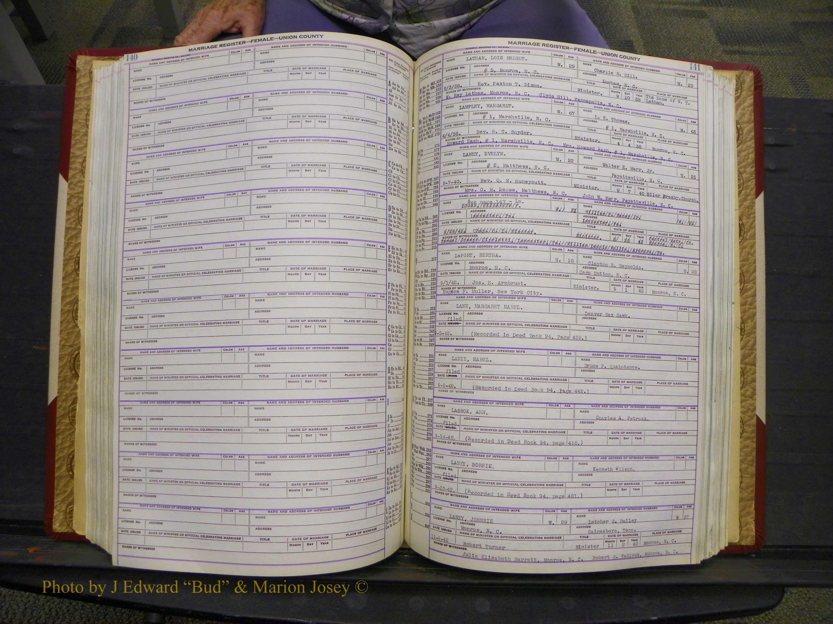 Union Co, NC Marriages Female Index, A-Z, 1937-1965 (186).JPG