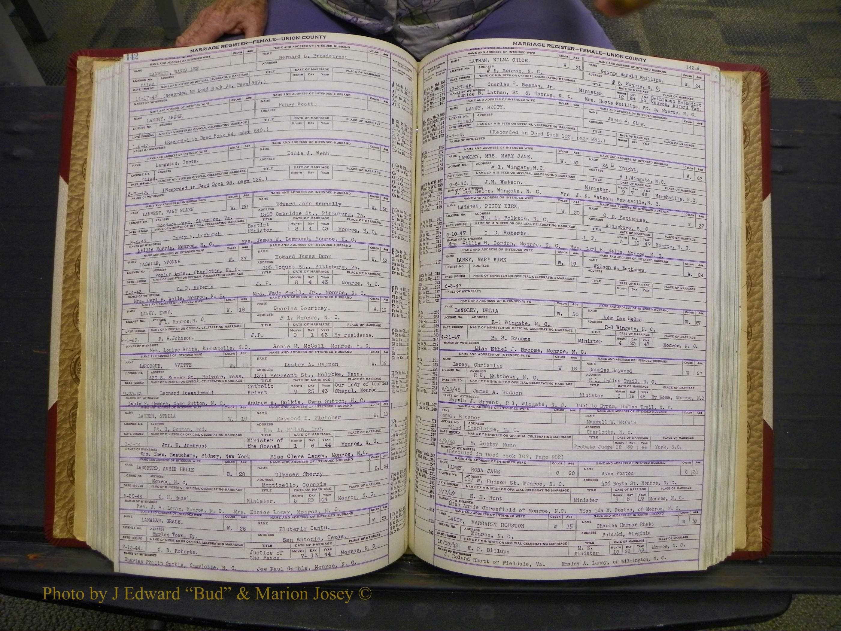 Union Co, NC Marriages Female Index, A-Z, 1937-1965 (187).JPG