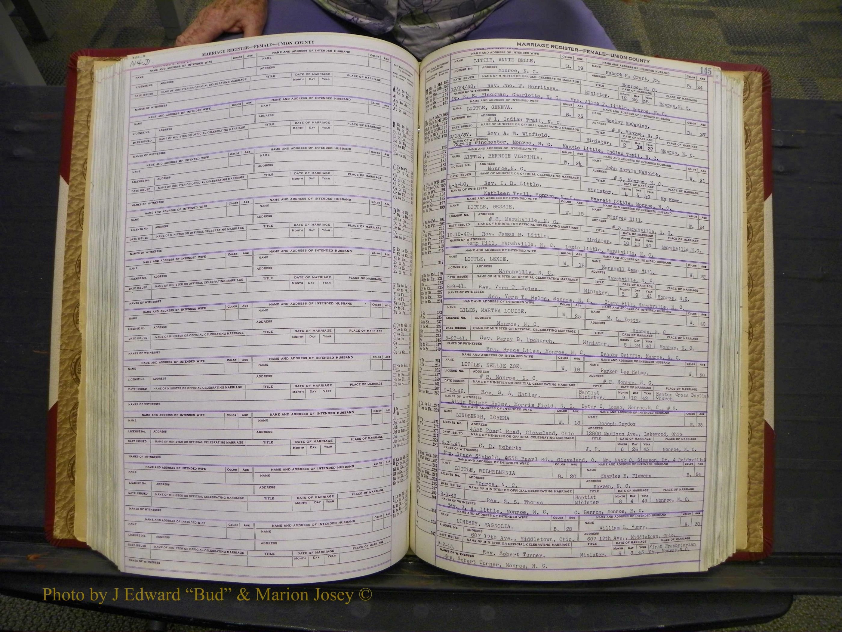 Union Co, NC Marriages Female Index, A-Z, 1937-1965 (192).JPG