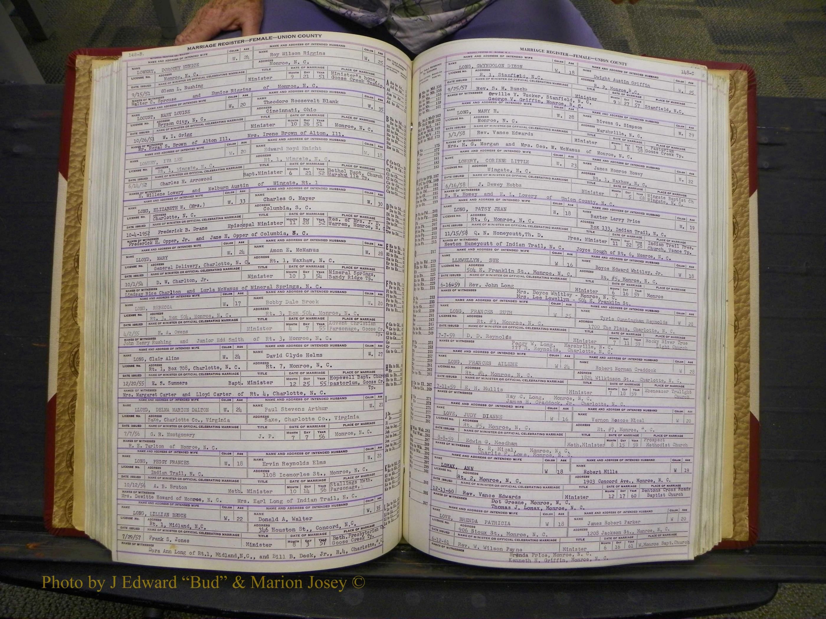 Union Co, NC Marriages Female Index, A-Z, 1937-1965 (197).JPG