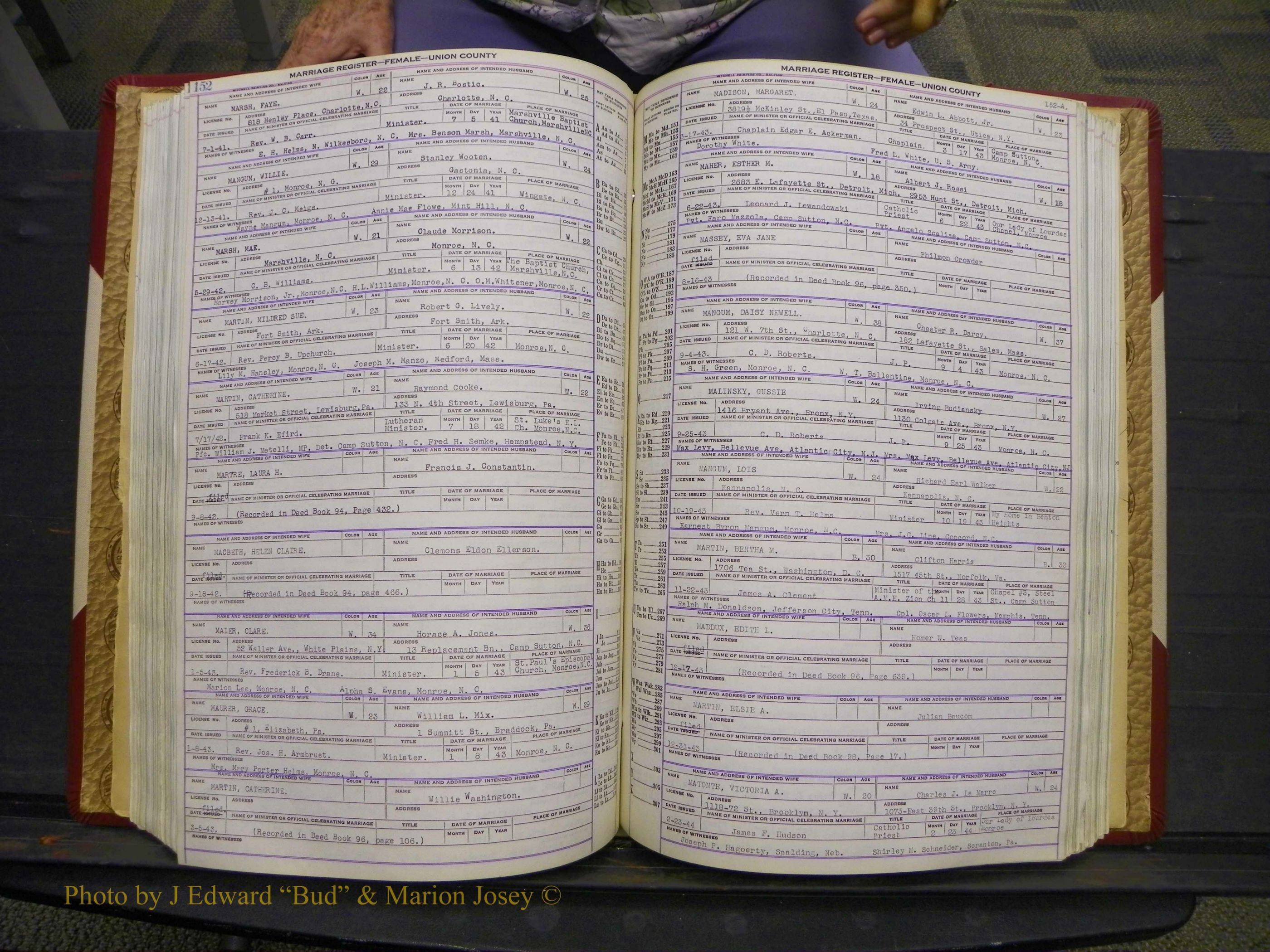 Union Co, NC Marriages Female Index, A-Z, 1937-1965 (201).JPG