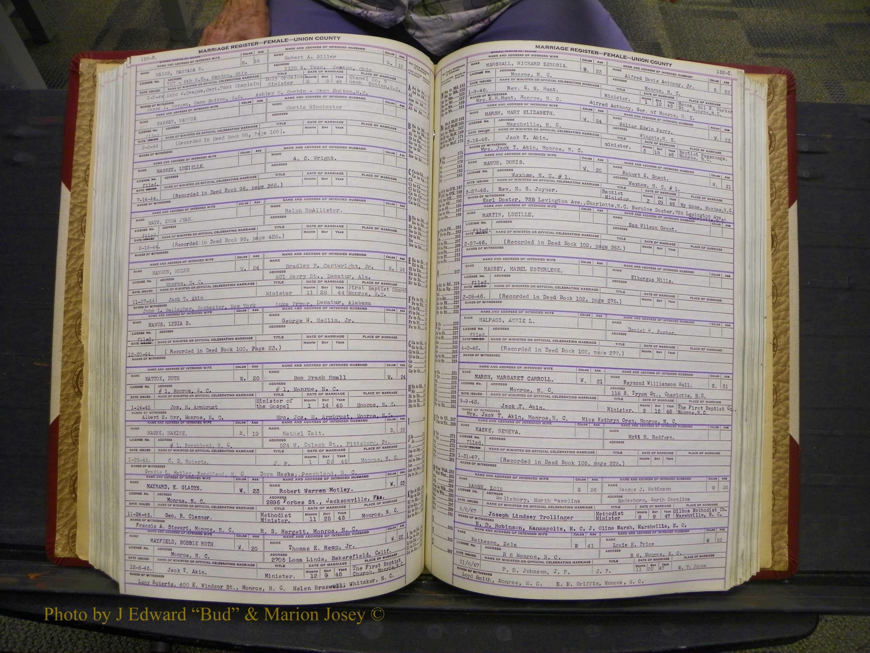 Union Co, NC Marriages Female Index, A-Z, 1937-1965 (202).JPG