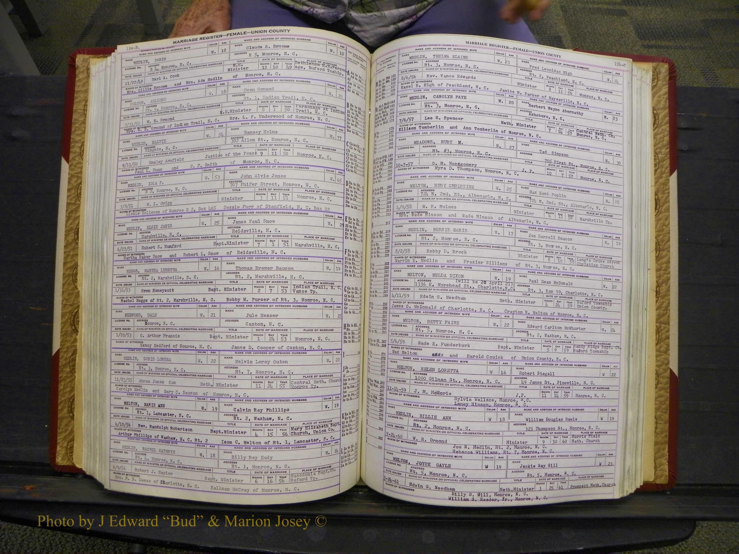 Union Co, NC Marriages Female Index, A-Z, 1937-1965 (208).JPG