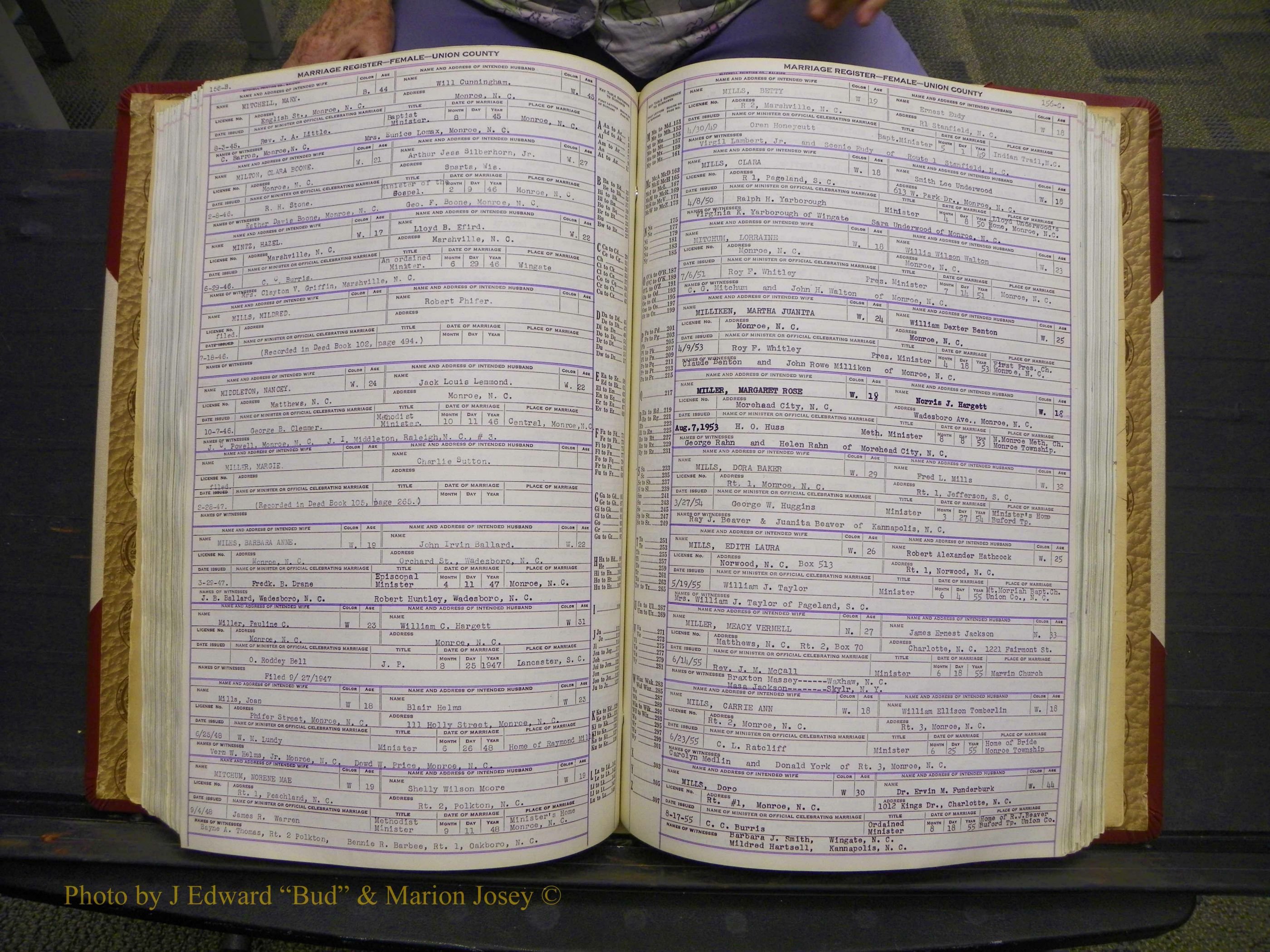 Union Co, NC Marriages Female Index, A-Z, 1937-1965 (211).JPG