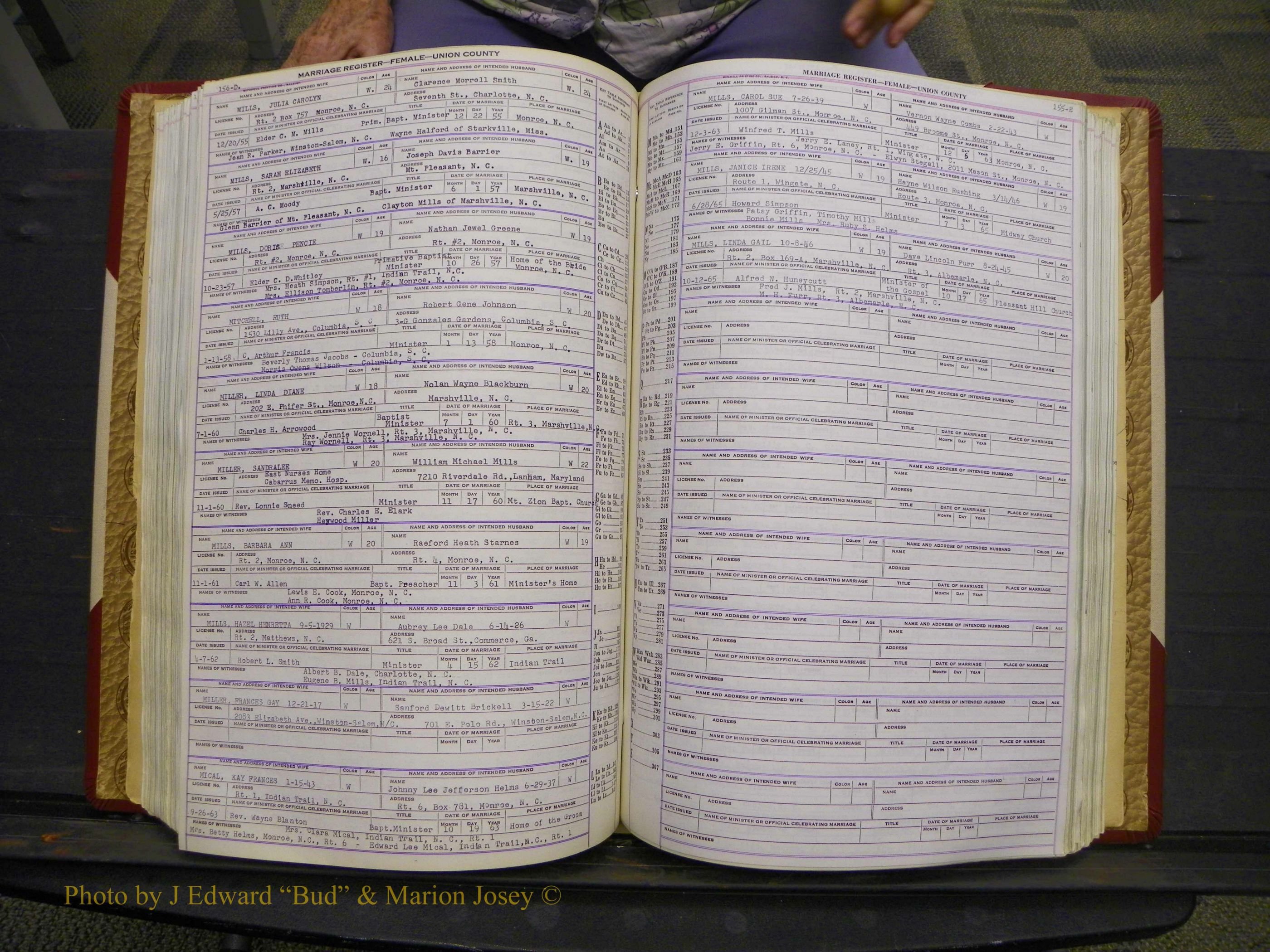 Union Co, NC Marriages Female Index, A-Z, 1937-1965 (213).JPG