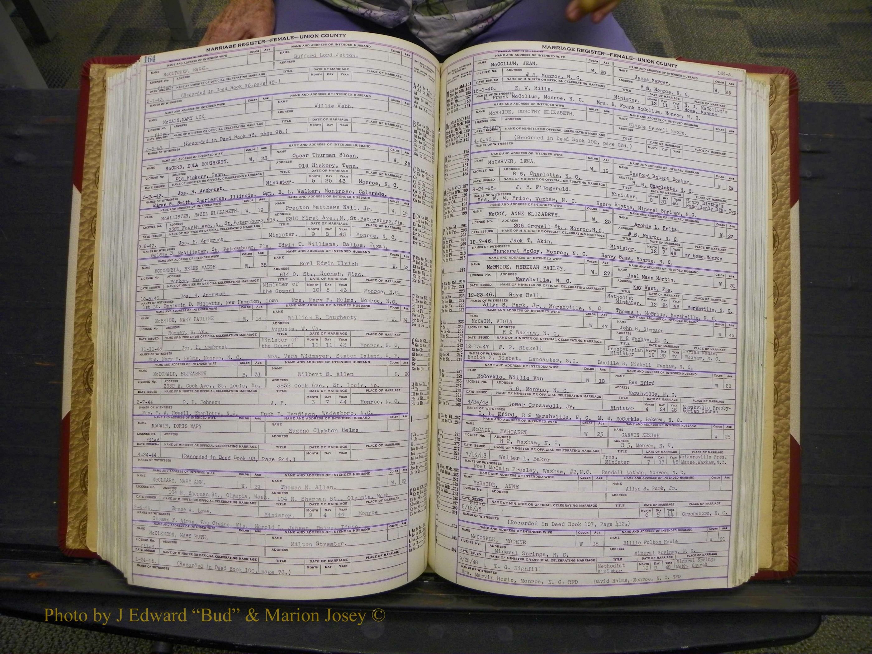 Union Co, NC Marriages Female Index, A-Z, 1937-1965 (225).JPG