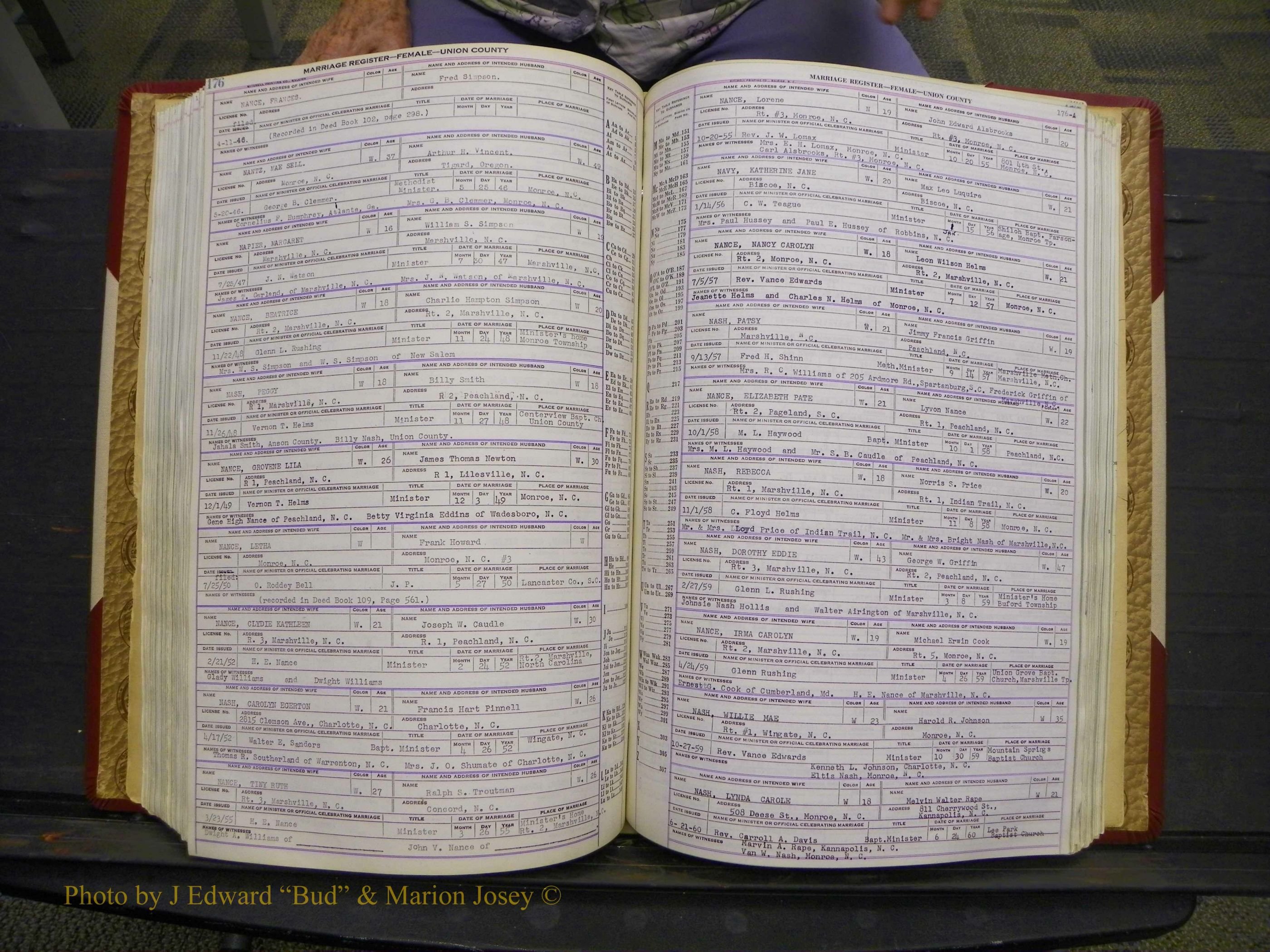 Union Co, NC Marriages Female Index, A-Z, 1937-1965 (236).JPG