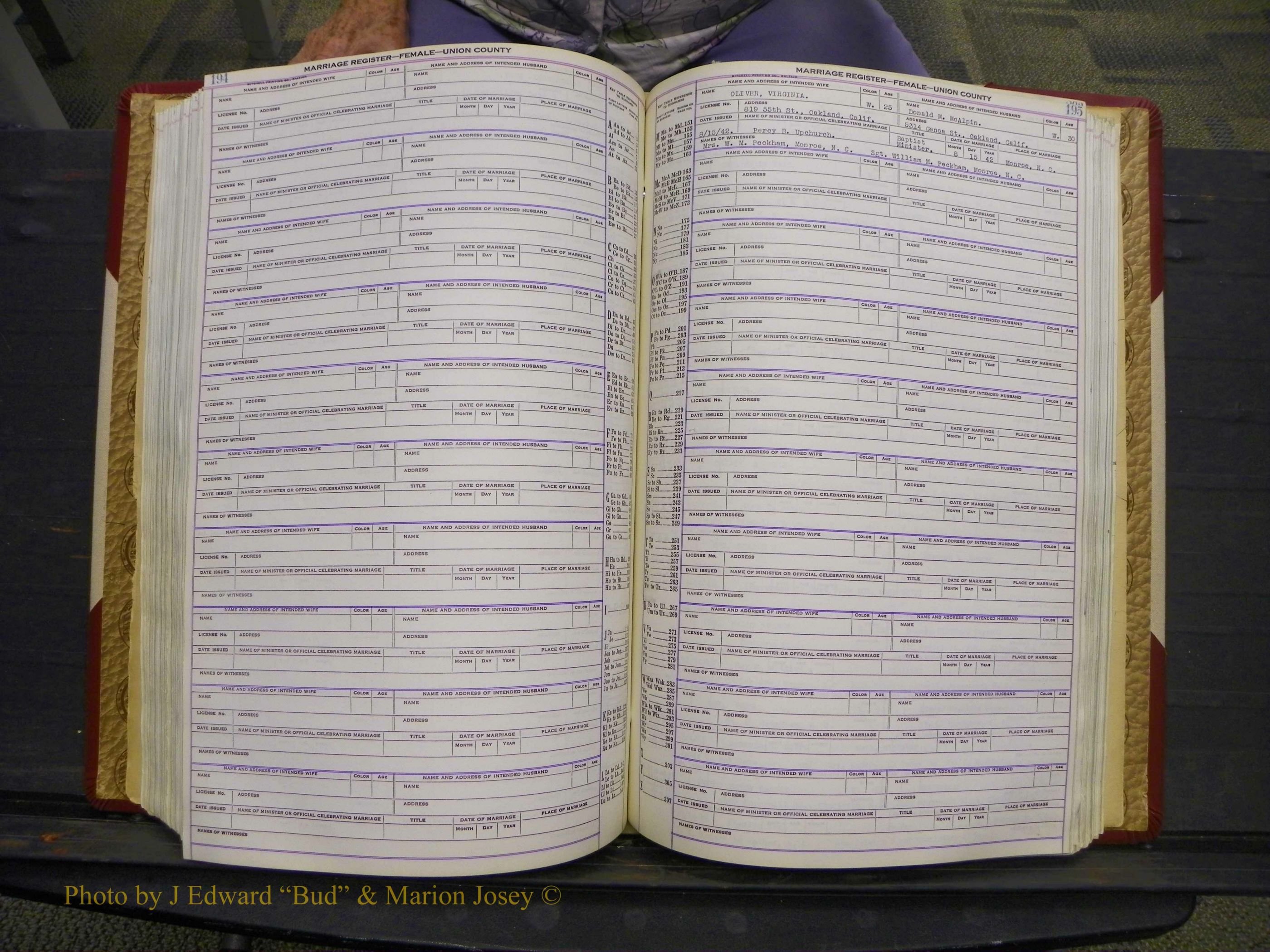 Union Co, NC Marriages Female Index, A-Z, 1937-1965 (245).JPG