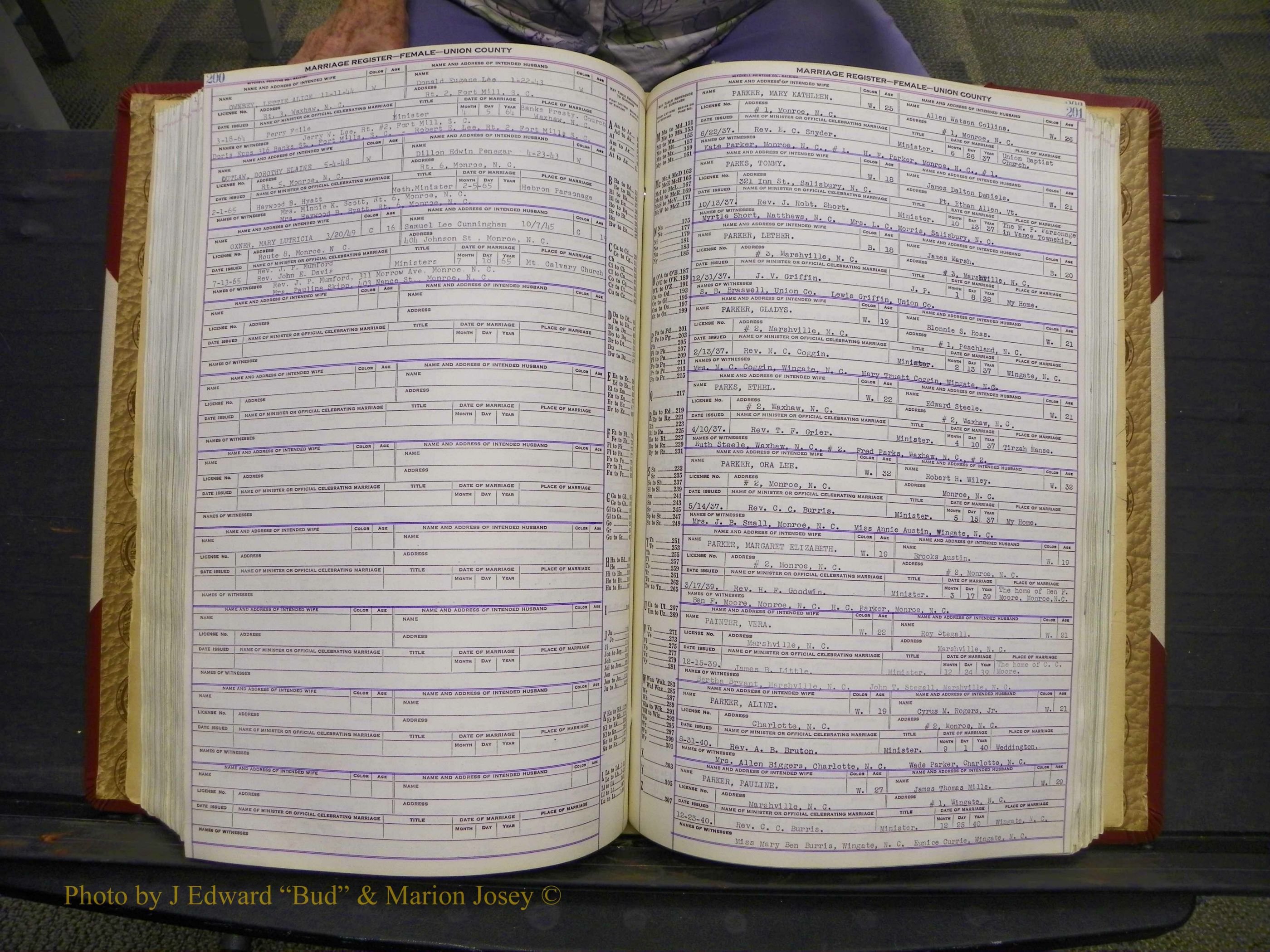 Union Co, NC Marriages Female Index, A-Z, 1937-1965 (249).JPG