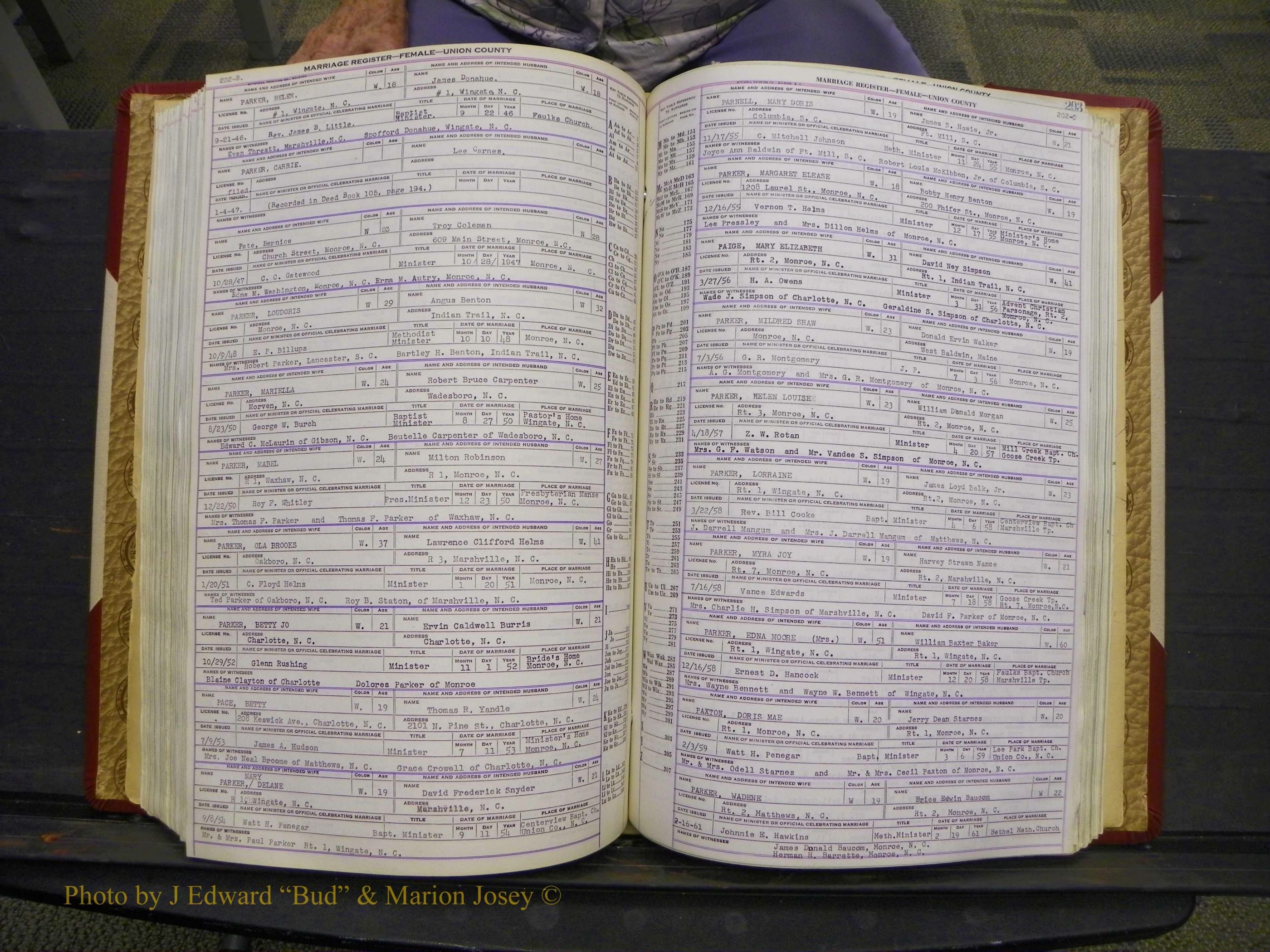 Union Co, NC Marriages Female Index, A-Z, 1937-1965 (251).JPG