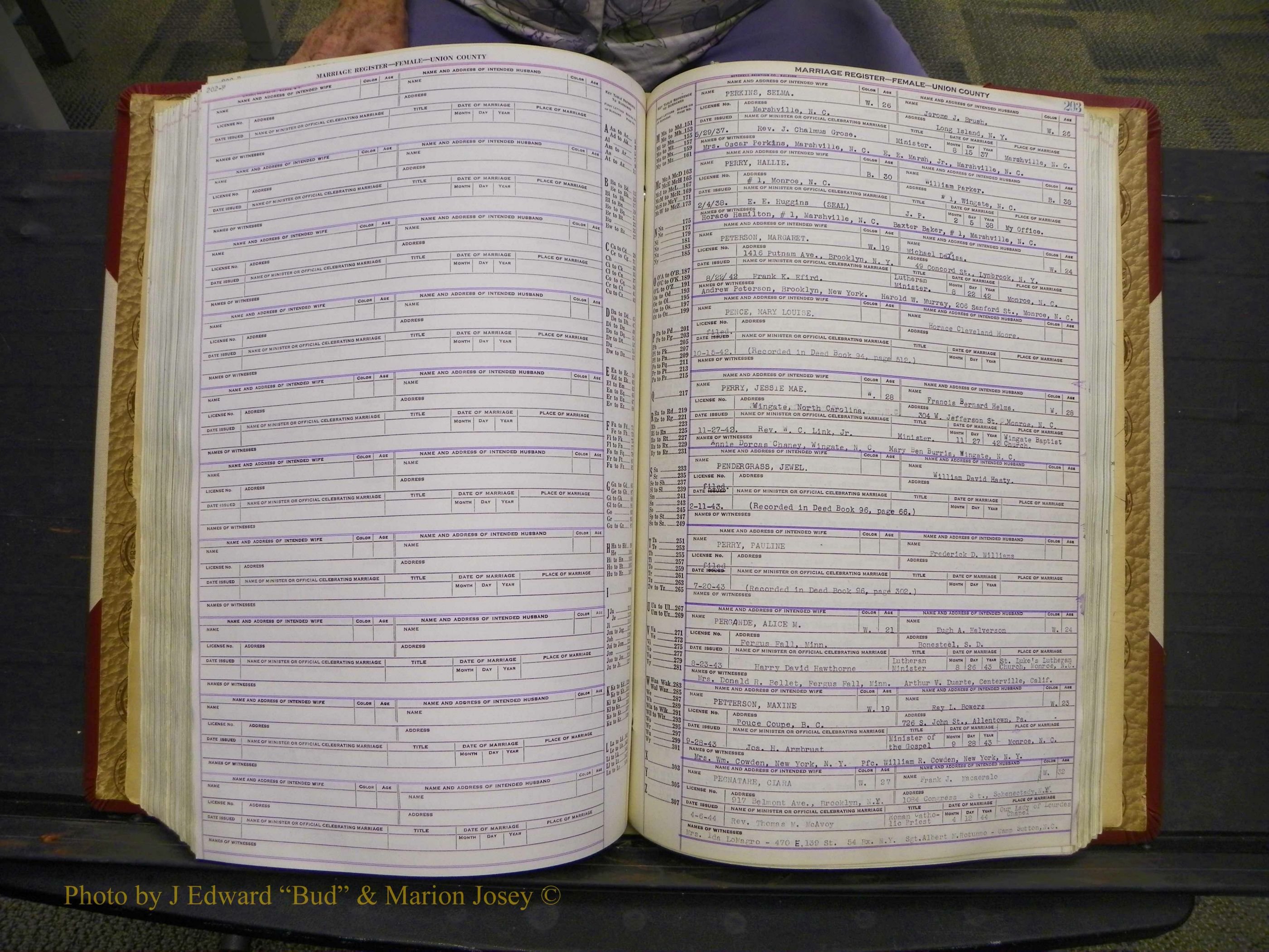 Union Co, NC Marriages Female Index, A-Z, 1937-1965 (252).JPG