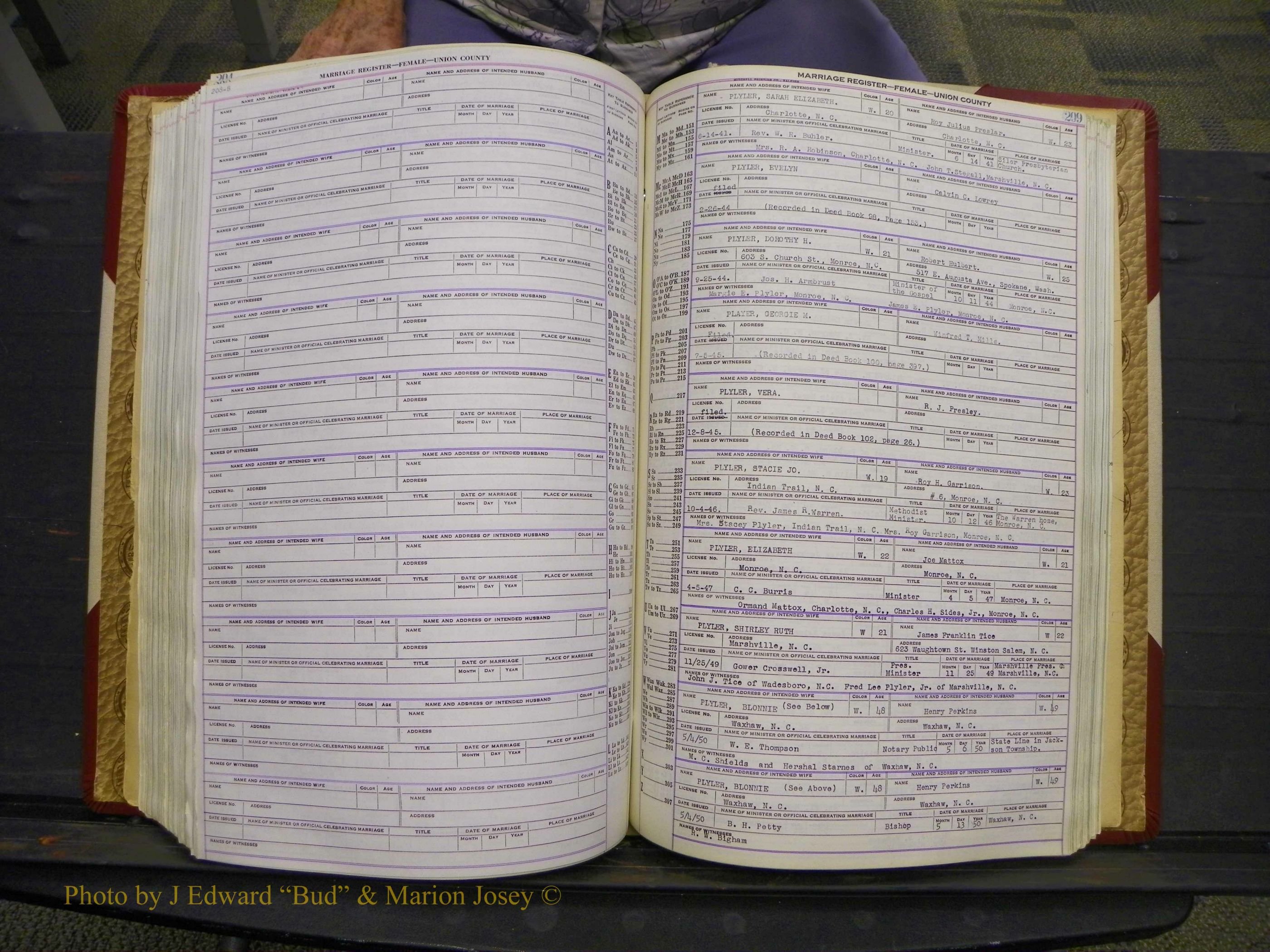 Union Co, NC Marriages Female Index, A-Z, 1937-1965 (258).JPG