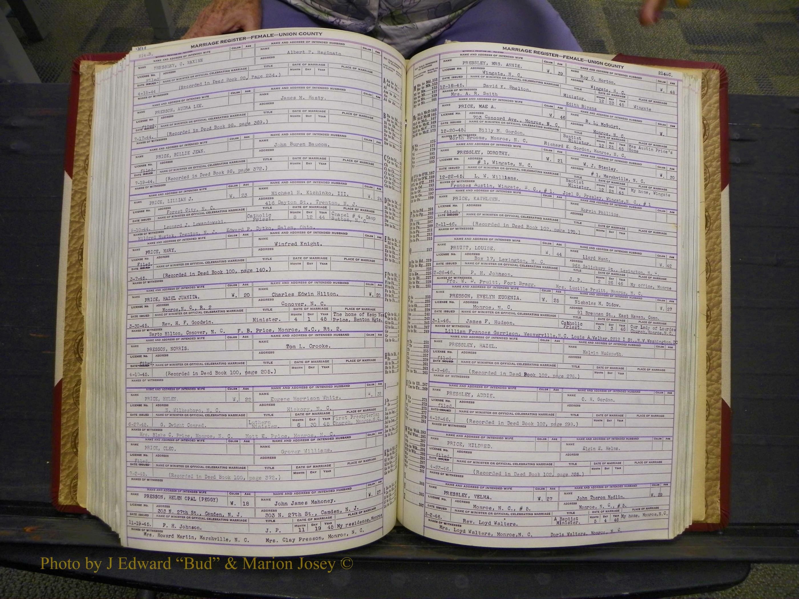 Union Co, NC Marriages Female Index, A-Z, 1937-1965 (264).JPG