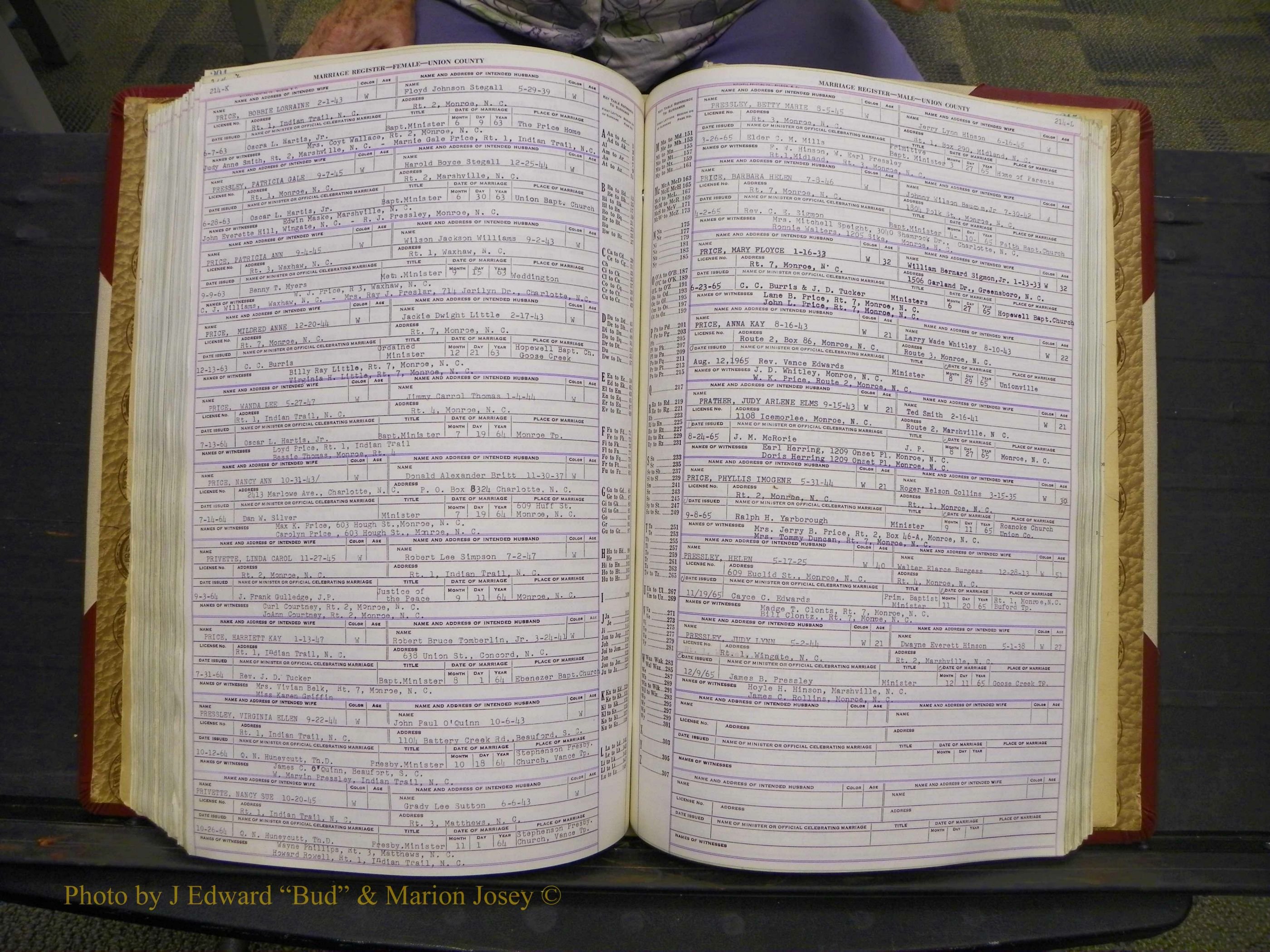 Union Co, NC Marriages Female Index, A-Z, 1937-1965 (269).JPG