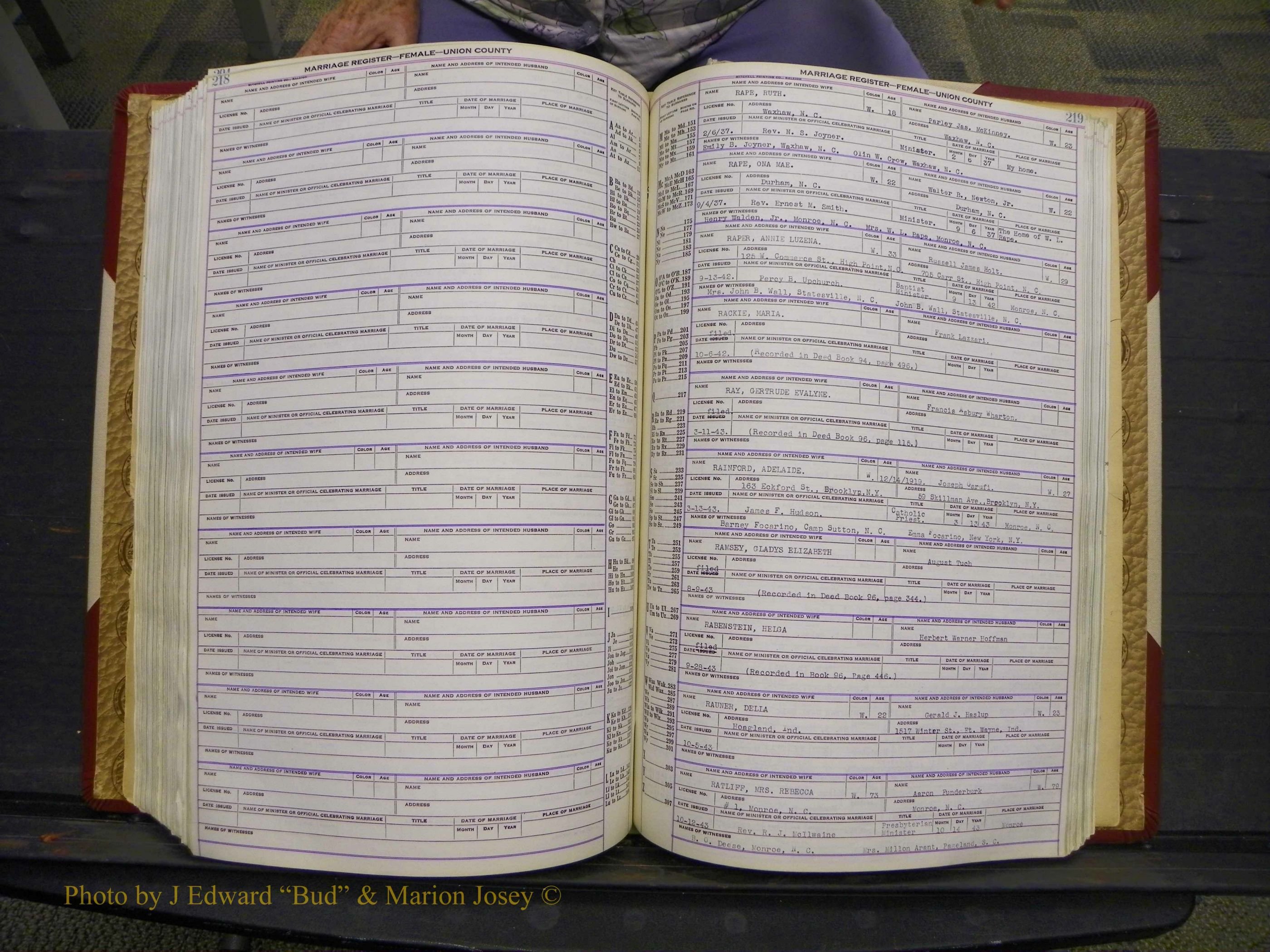 Union Co, NC Marriages Female Index, A-Z, 1937-1965 (272).JPG