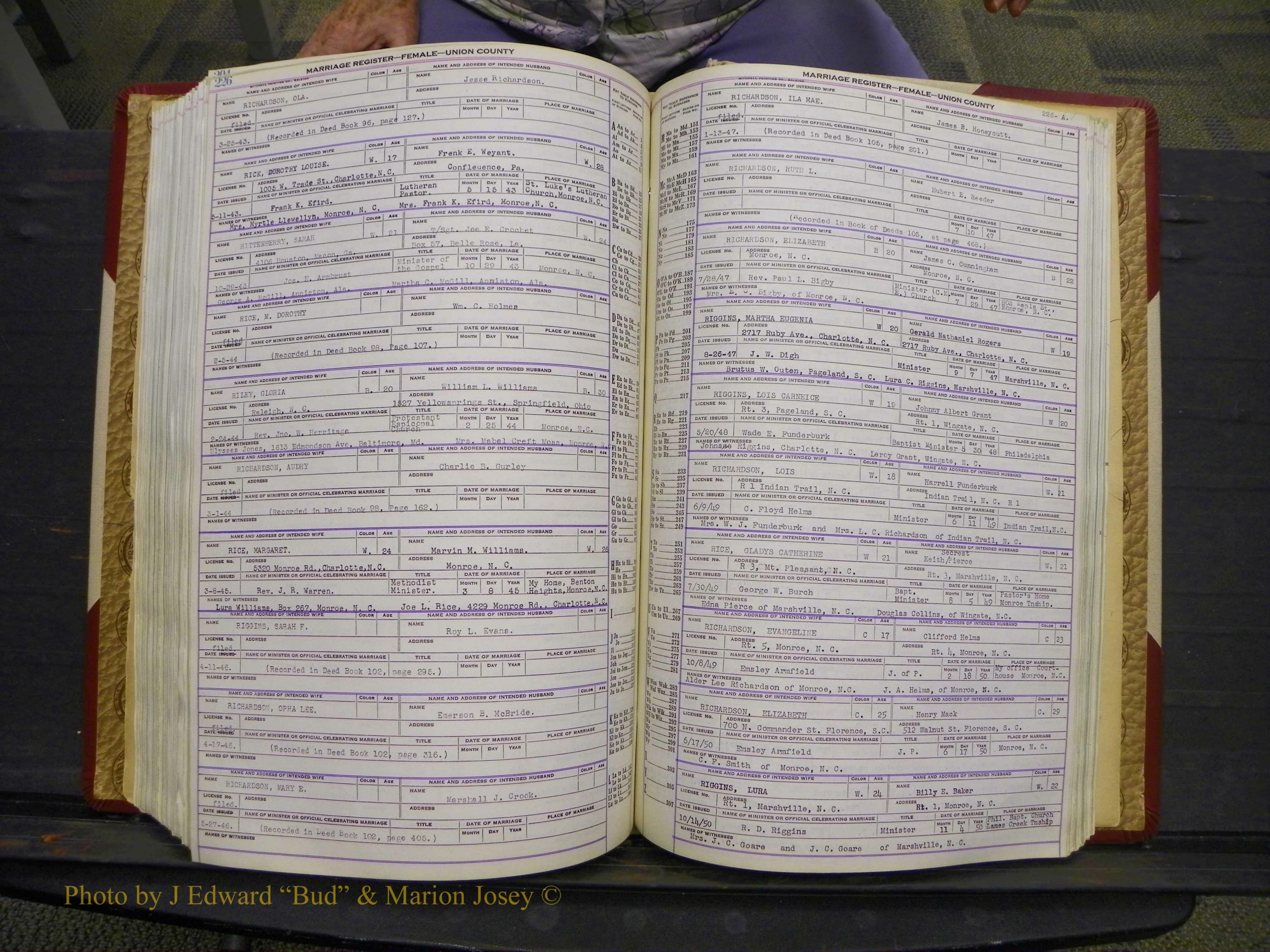 Union Co, NC Marriages Female Index, A-Z, 1937-1965 (278).JPG