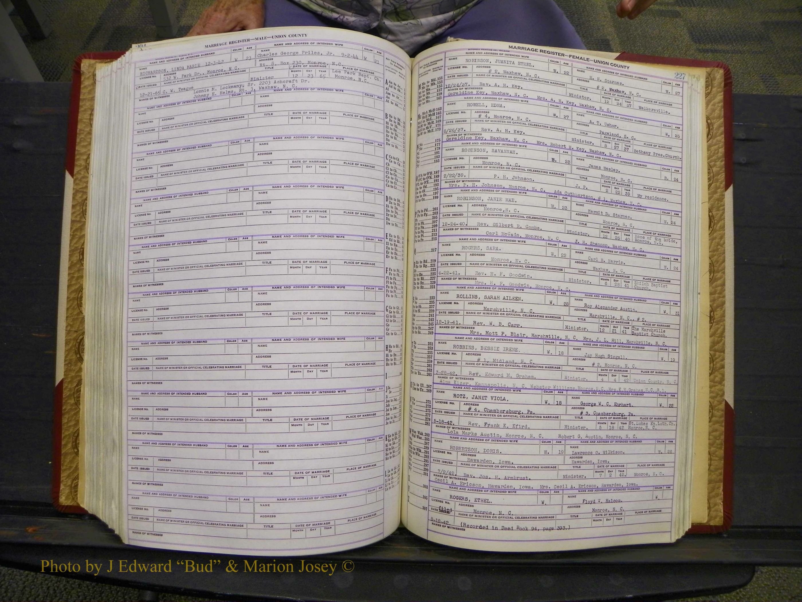 Union Co, NC Marriages Female Index, A-Z, 1937-1965 (280).JPG