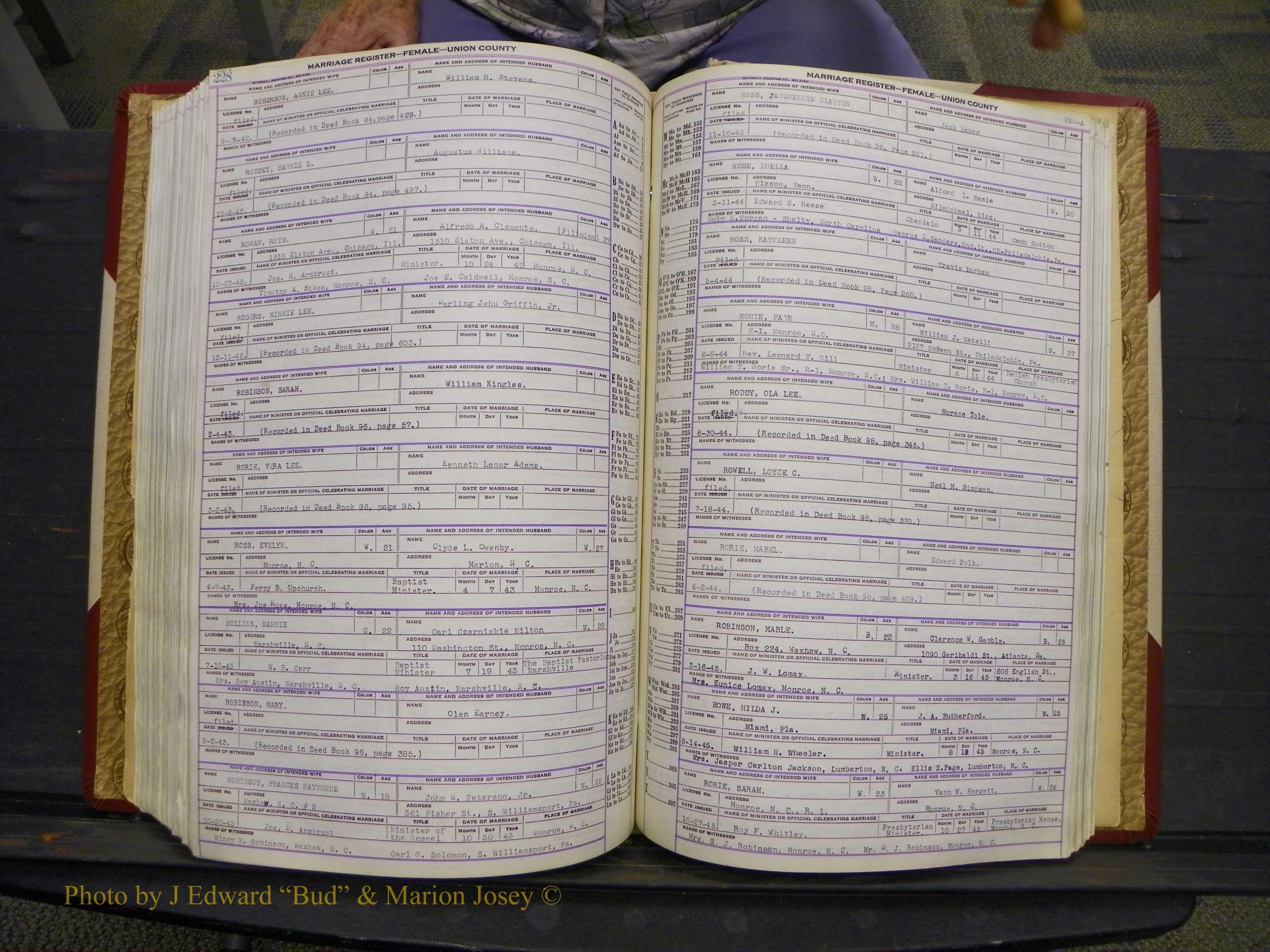 Union Co, NC Marriages Female Index, A-Z, 1937-1965 (281).JPG