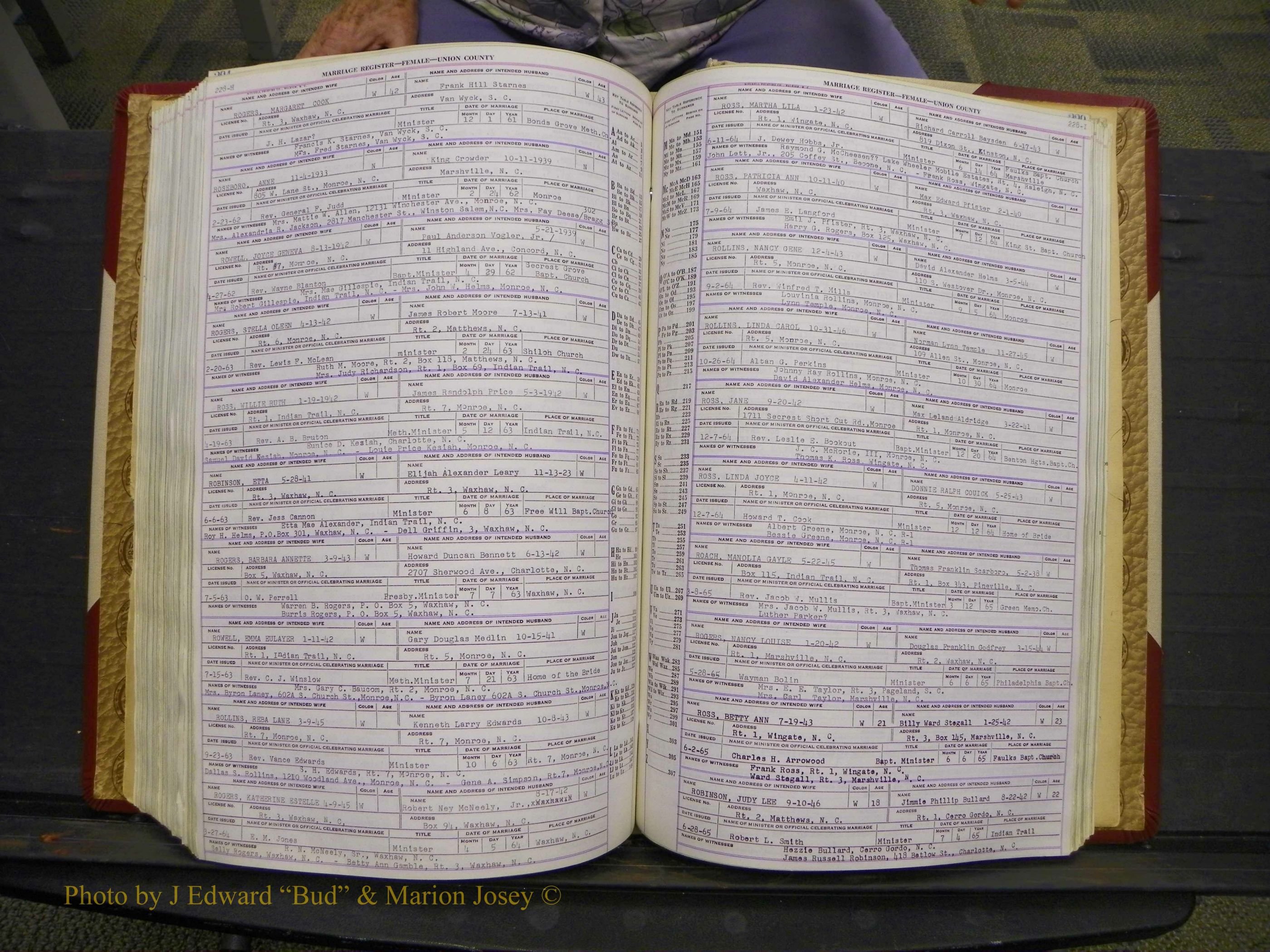 Union Co, NC Marriages Female Index, A-Z, 1937-1965 (286).JPG