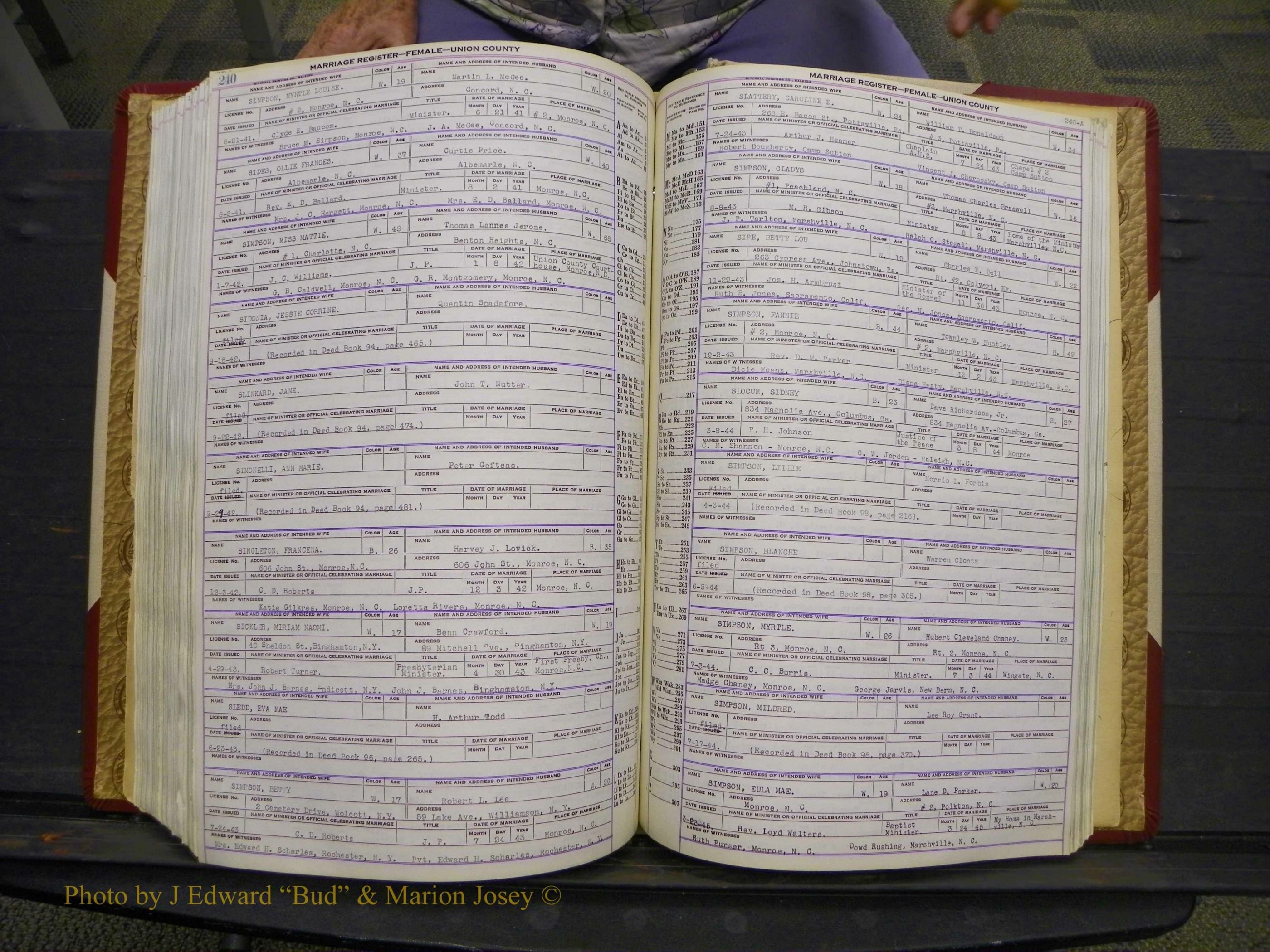 Union Co, NC Marriages Female Index, A-Z, 1937-1965 (295).JPG