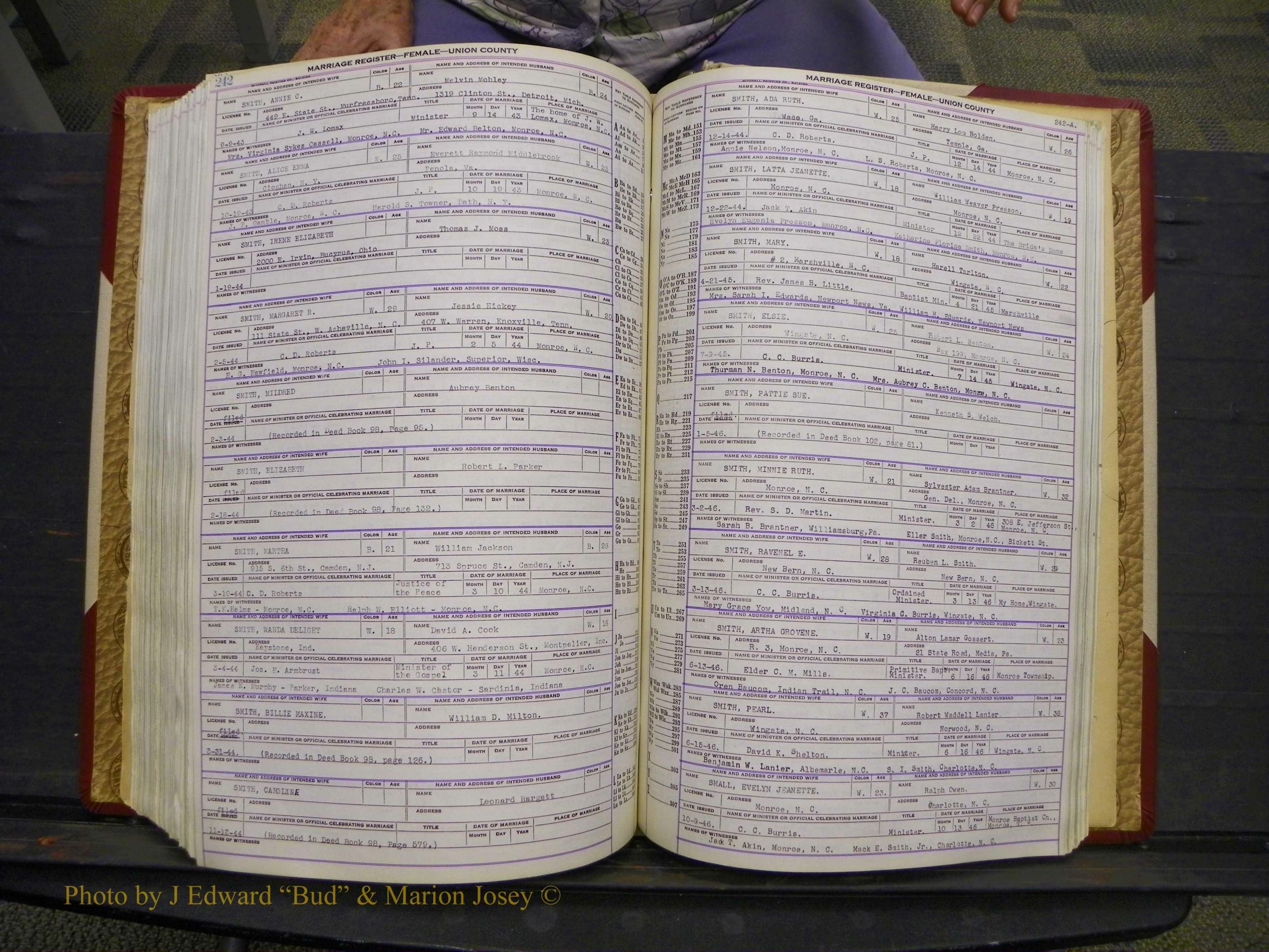 Union Co, NC Marriages Female Index, A-Z, 1937-1965 (301).JPG