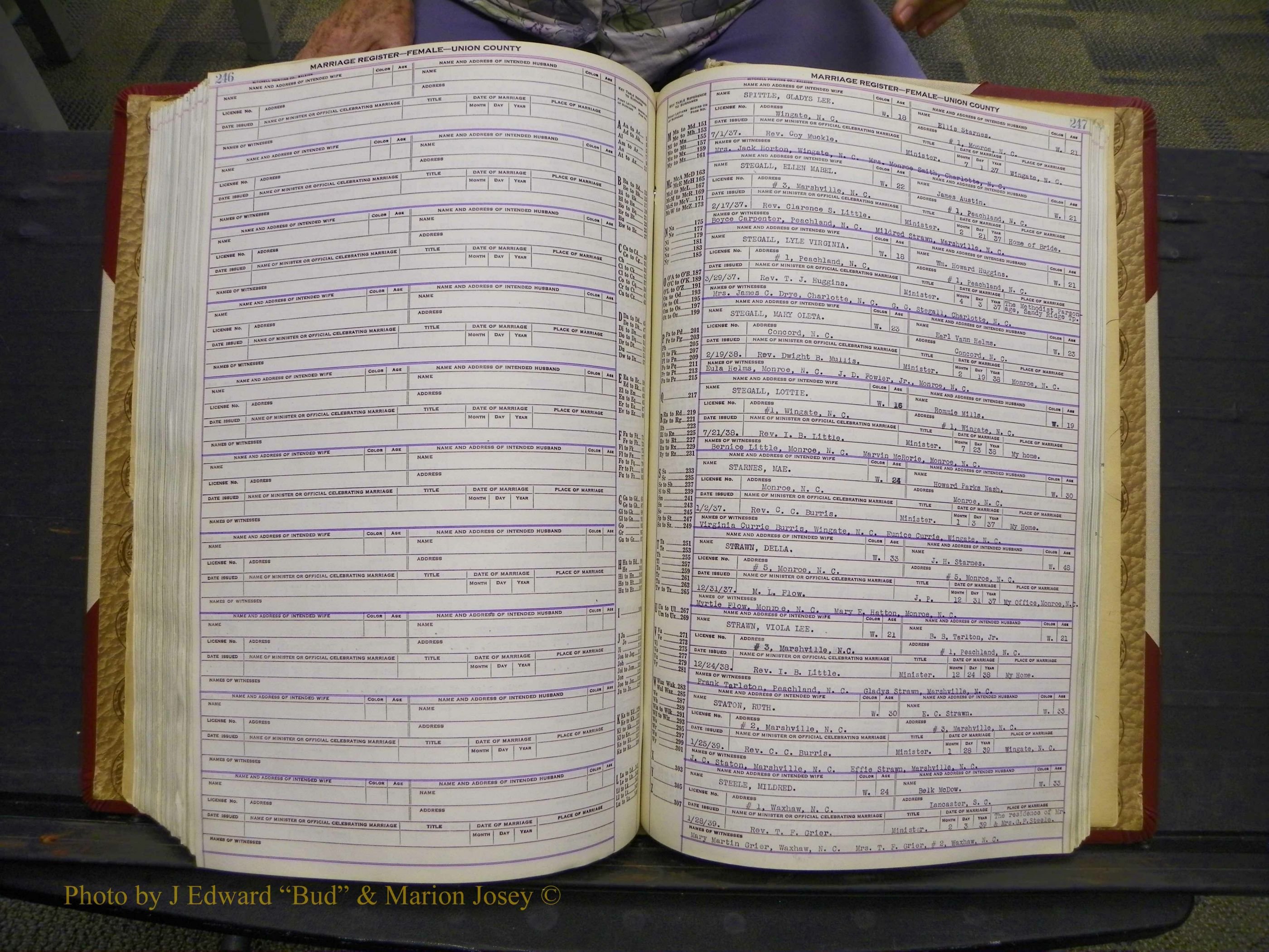 Union Co, NC Marriages Female Index, A-Z, 1937-1965 (307).JPG