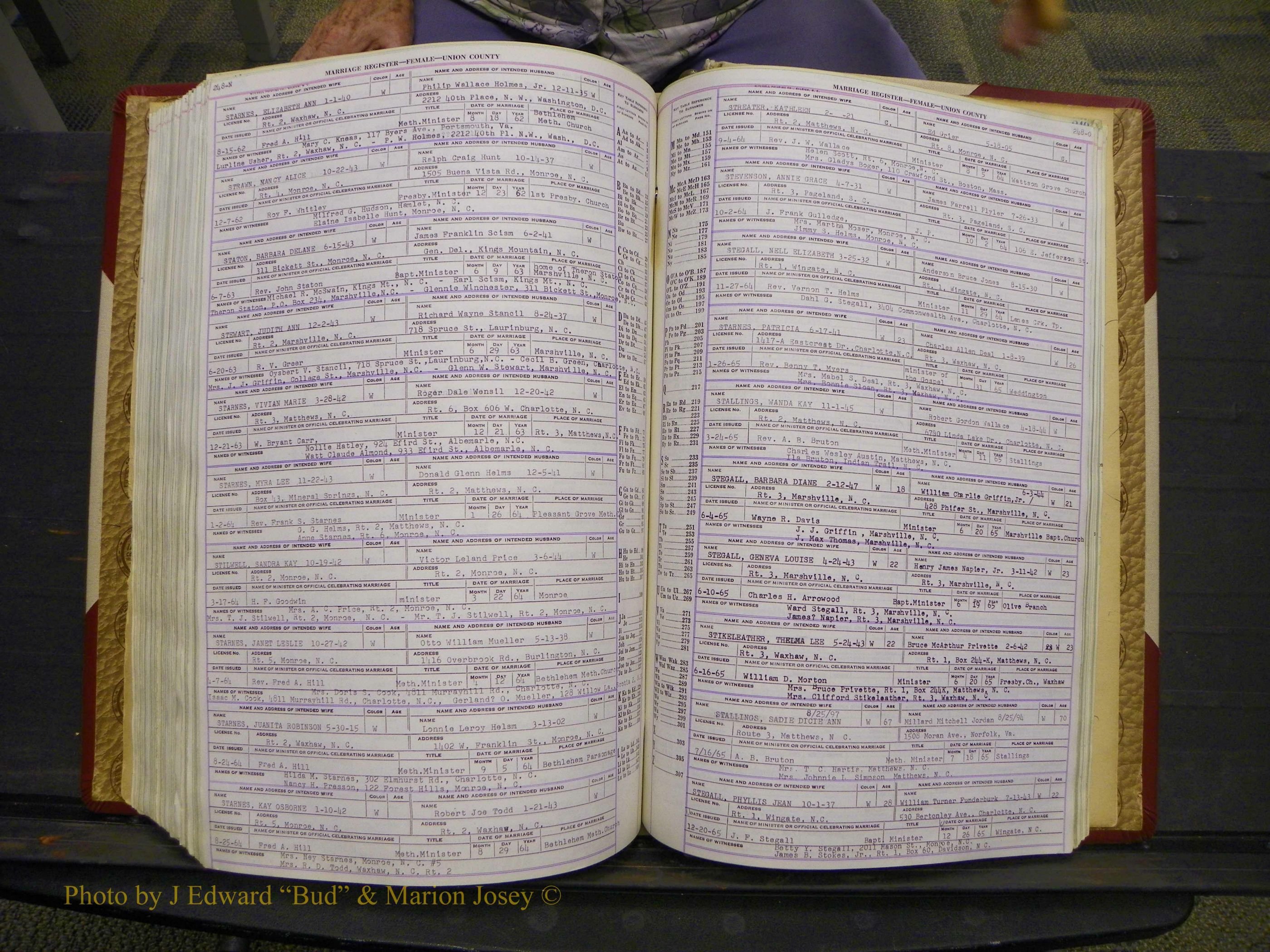 Union Co, NC Marriages Female Index, A-Z, 1937-1965 (316).JPG