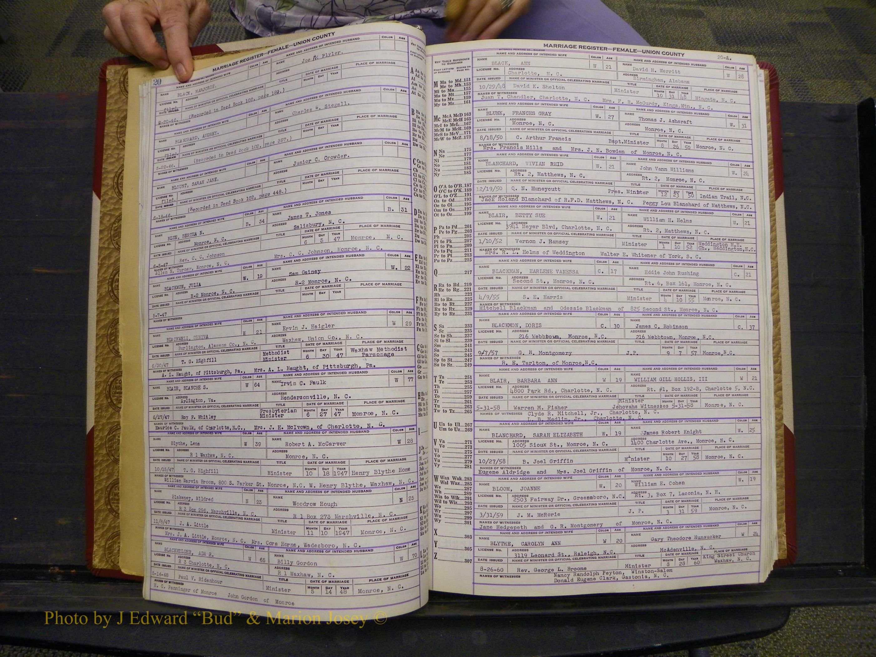 Union Co, NC Marriages Female Index, A-Z, 1937-1965 (32).JPG