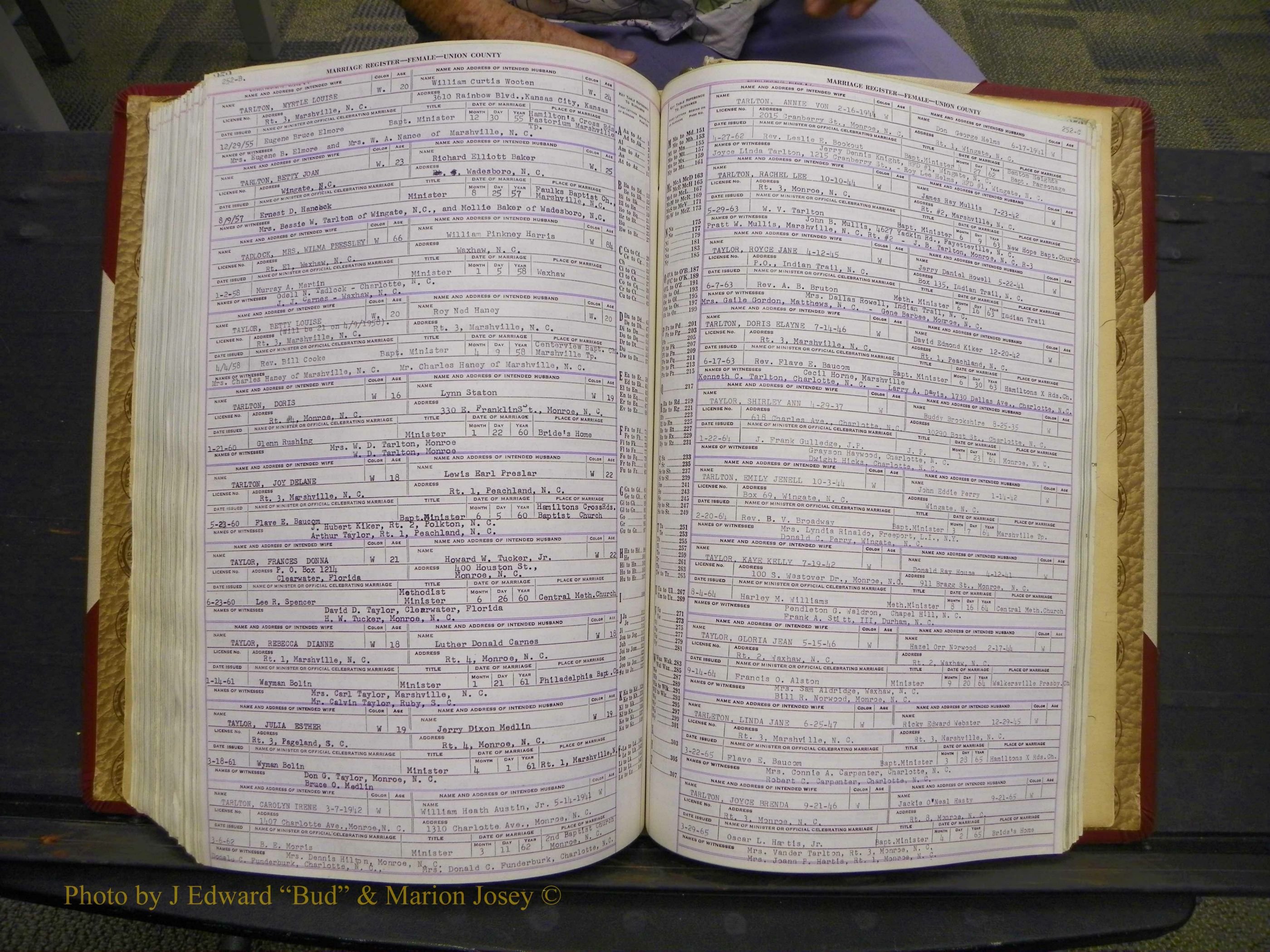 Union Co, NC Marriages Female Index, A-Z, 1937-1965 (320).JPG