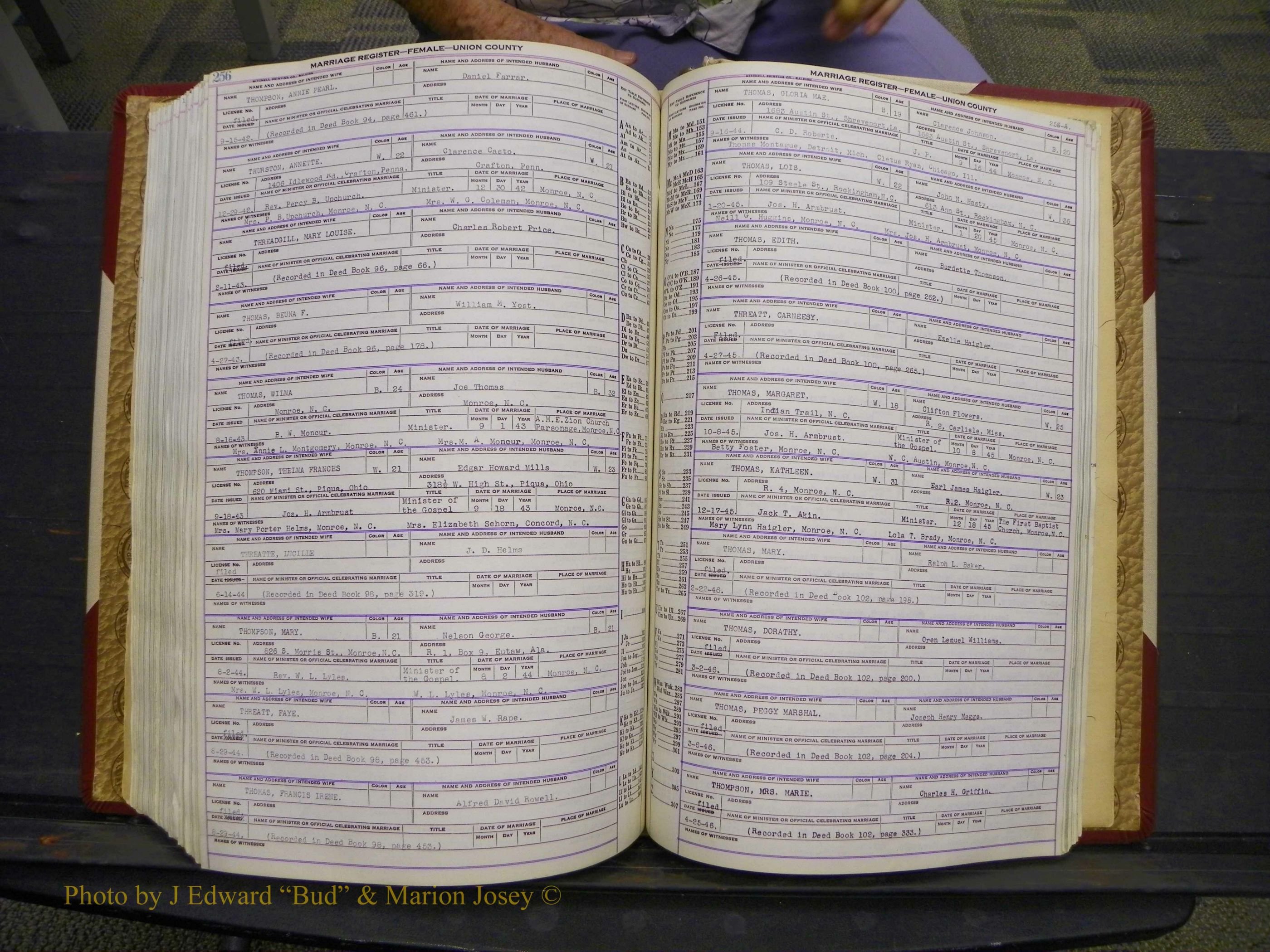 Union Co, NC Marriages Female Index, A-Z, 1937-1965 (324).JPG