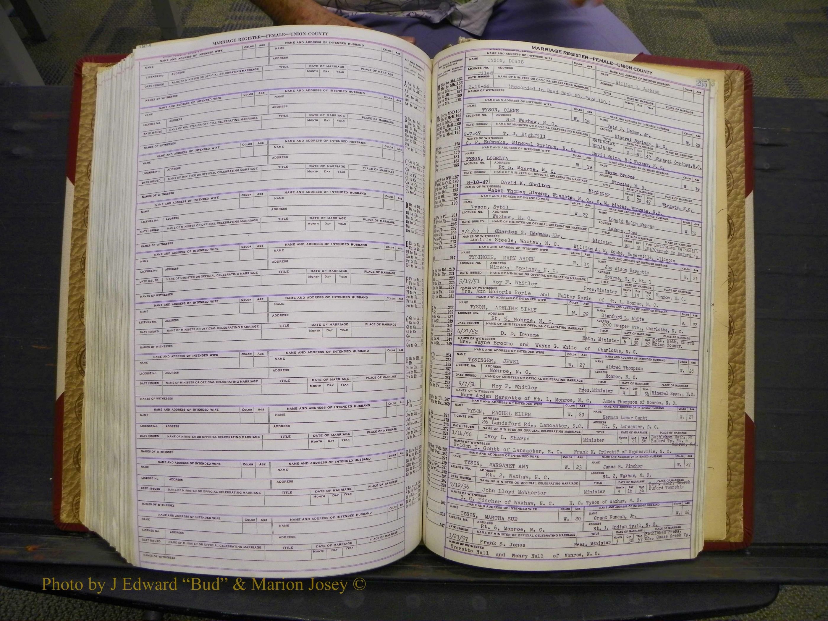 Union Co, NC Marriages Female Index, A-Z, 1937-1965 (334).JPG