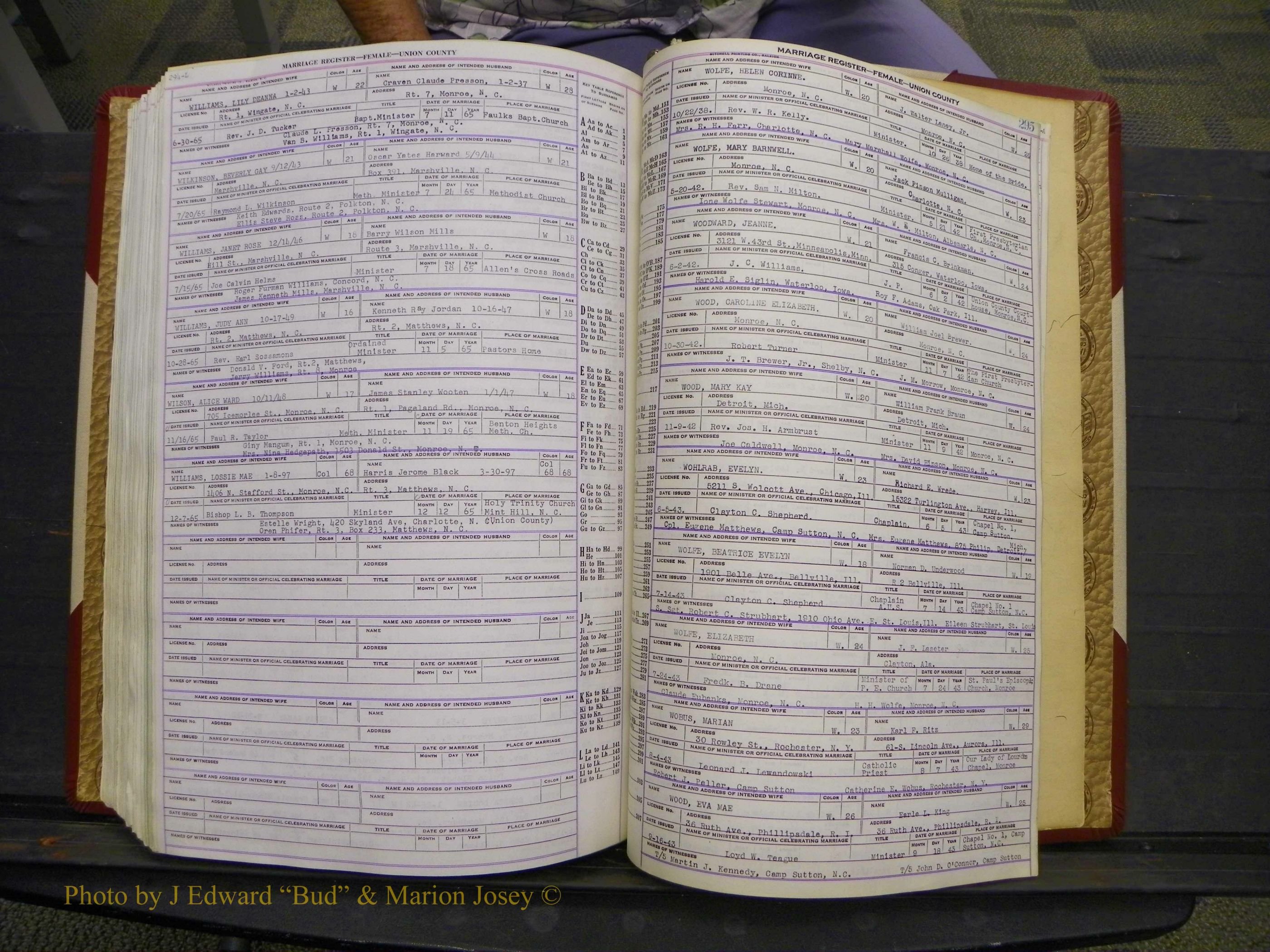 Union Co, NC Marriages Female Index, A-Z, 1937-1965 (358).JPG