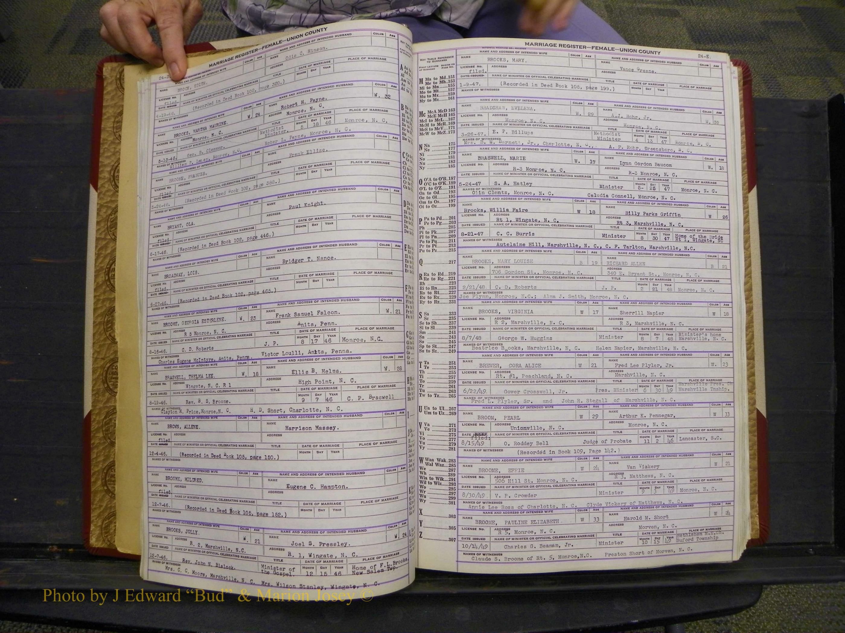 Union Co, NC Marriages Female Index, A-Z, 1937-1965 (37).JPG