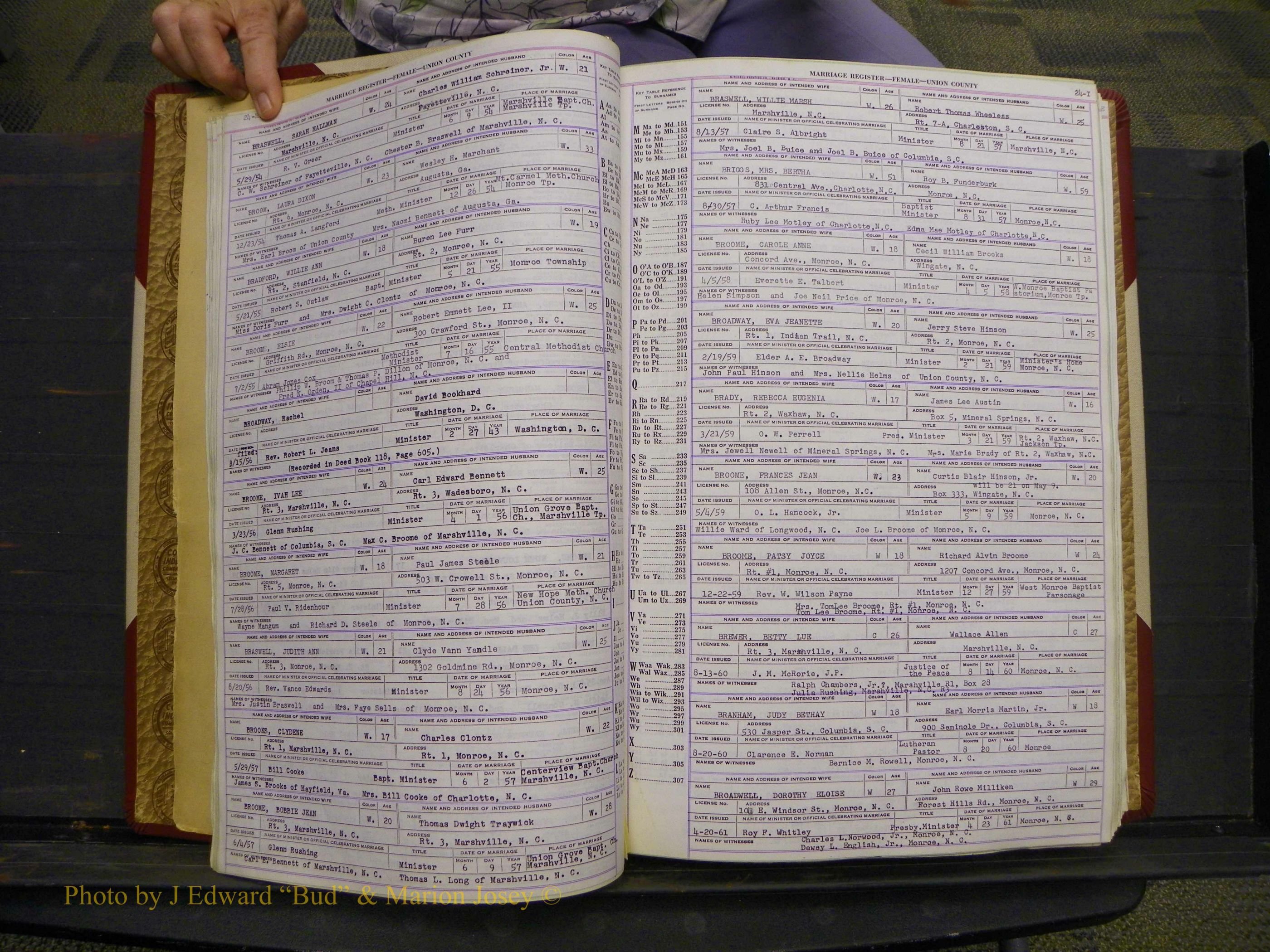 Union Co, NC Marriages Female Index, A-Z, 1937-1965 (39).JPG