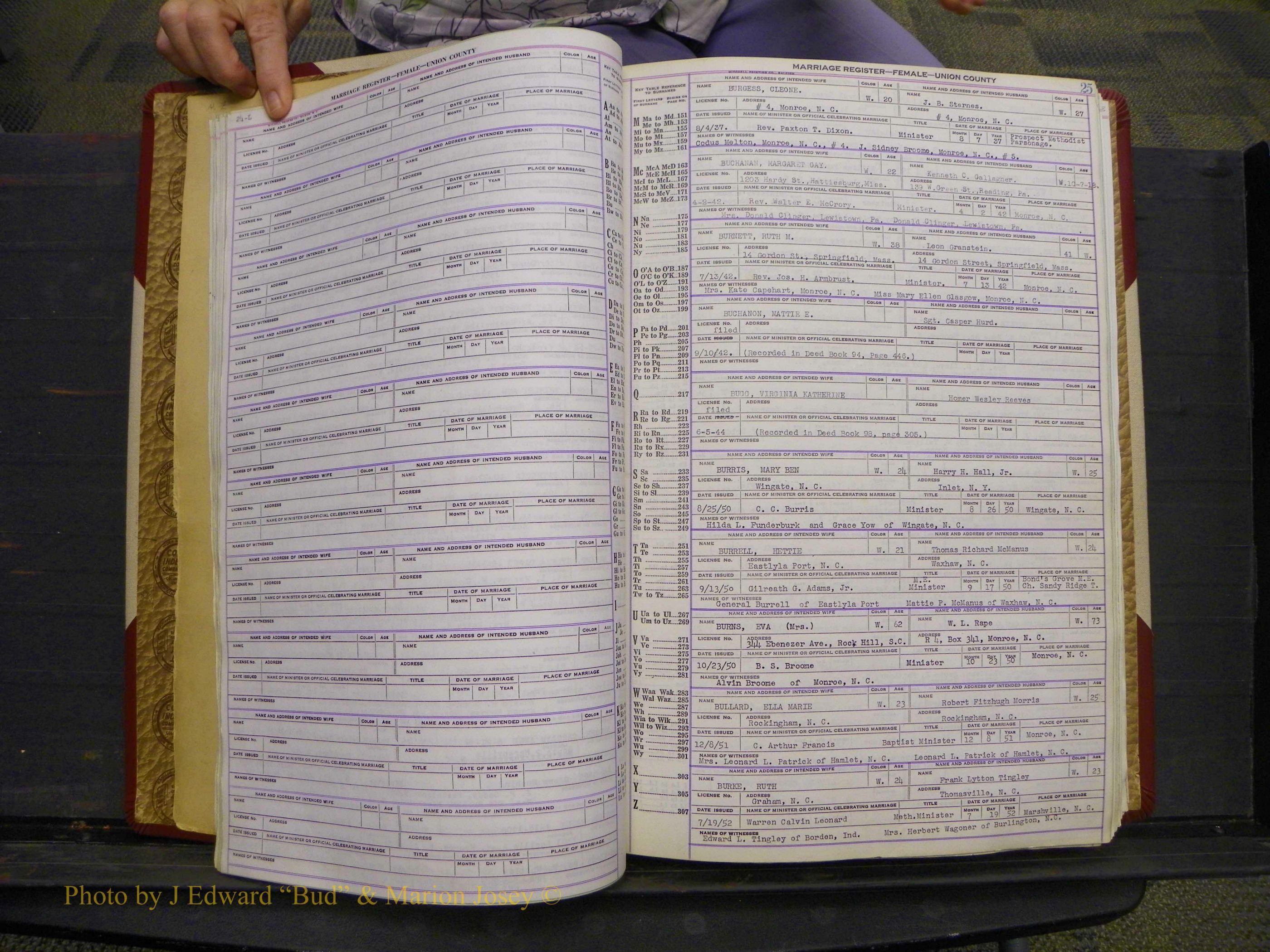 Union Co, NC Marriages Female Index, A-Z, 1937-1965 (40).JPG