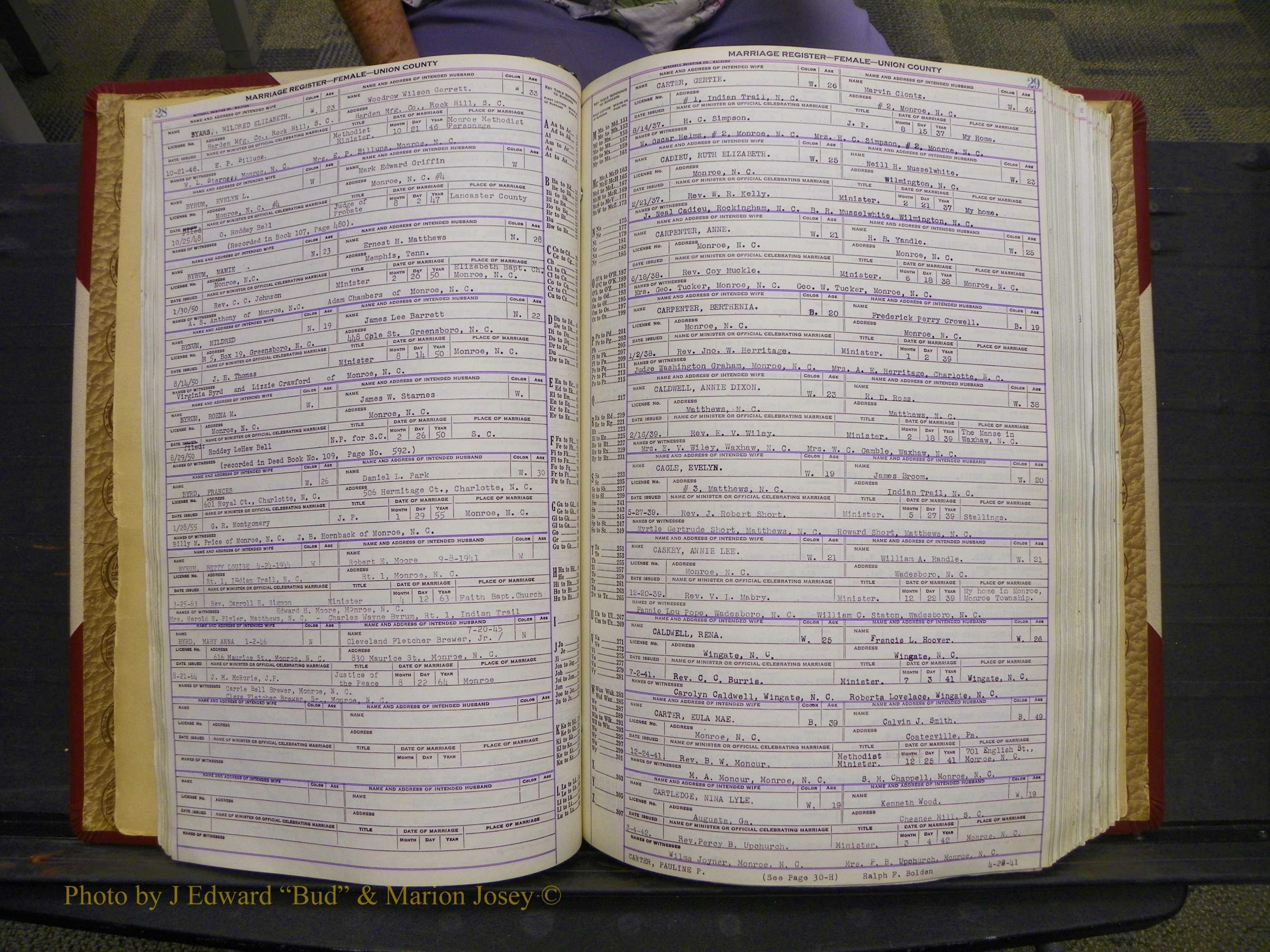 Union Co, NC Marriages Female Index, A-Z, 1937-1965 (43).JPG