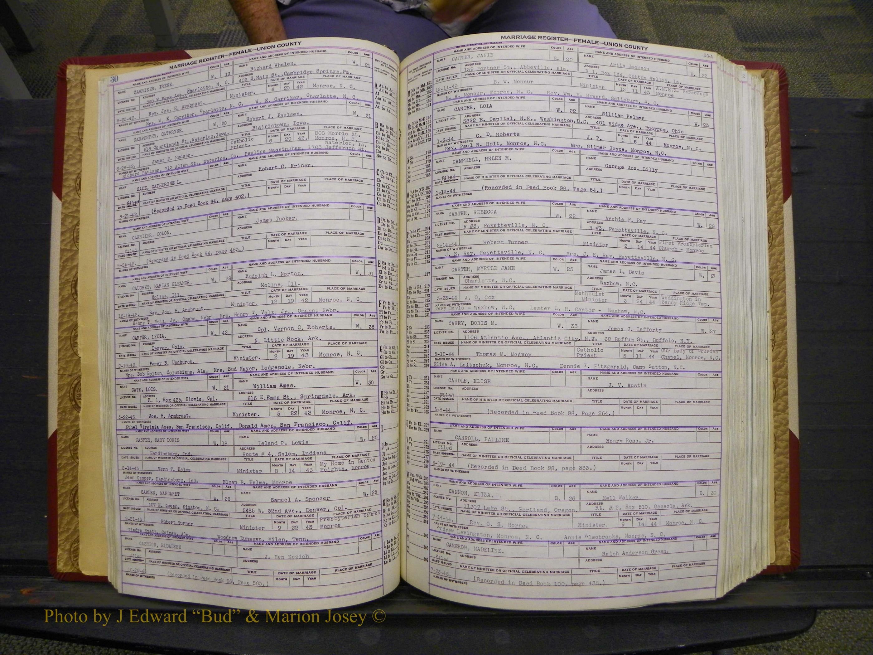 Union Co, NC Marriages Female Index, A-Z, 1937-1965 (44).JPG