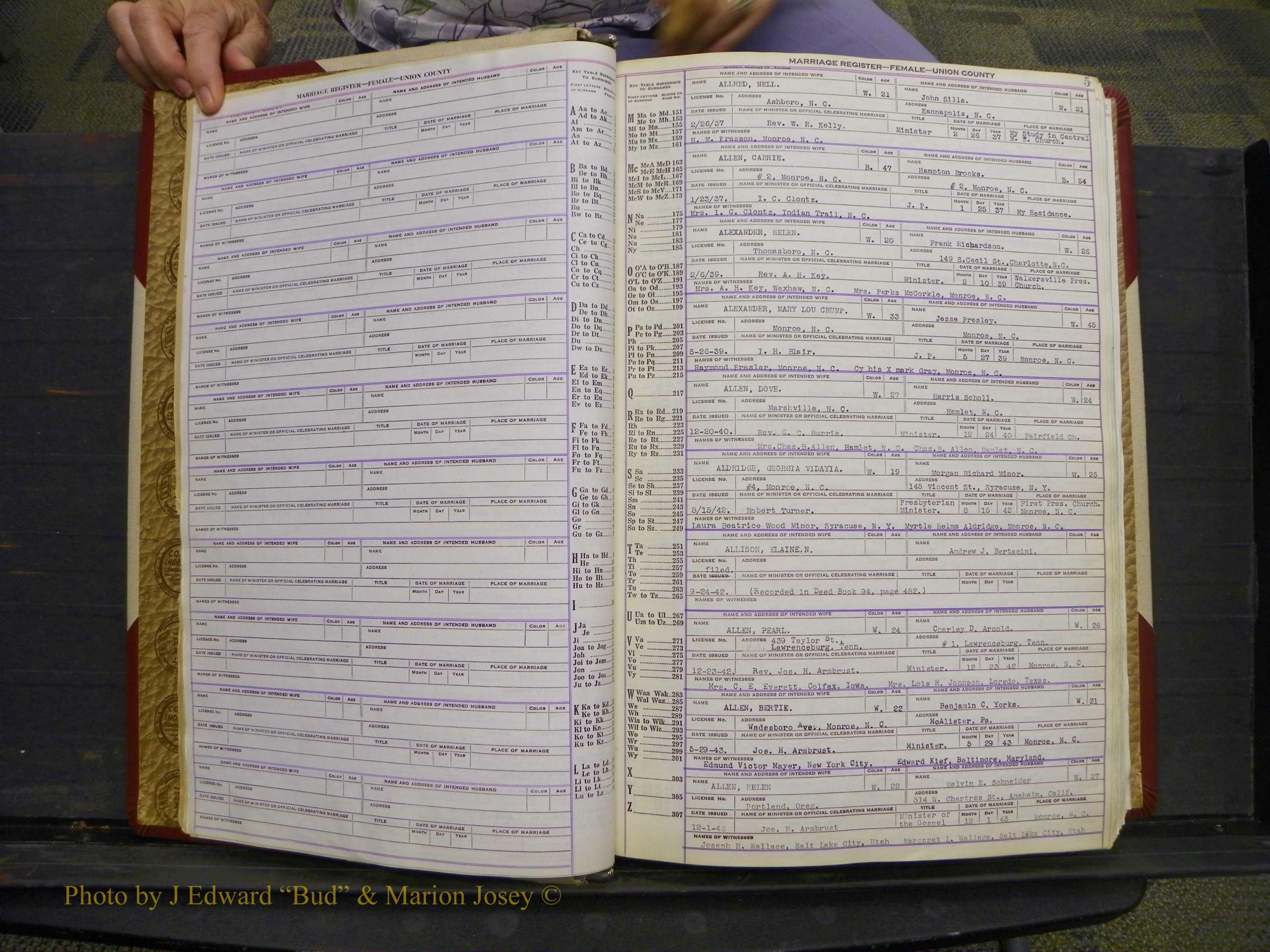 Union Co, NC Marriages Female Index, A-Z, 1937-1965 (5).JPG