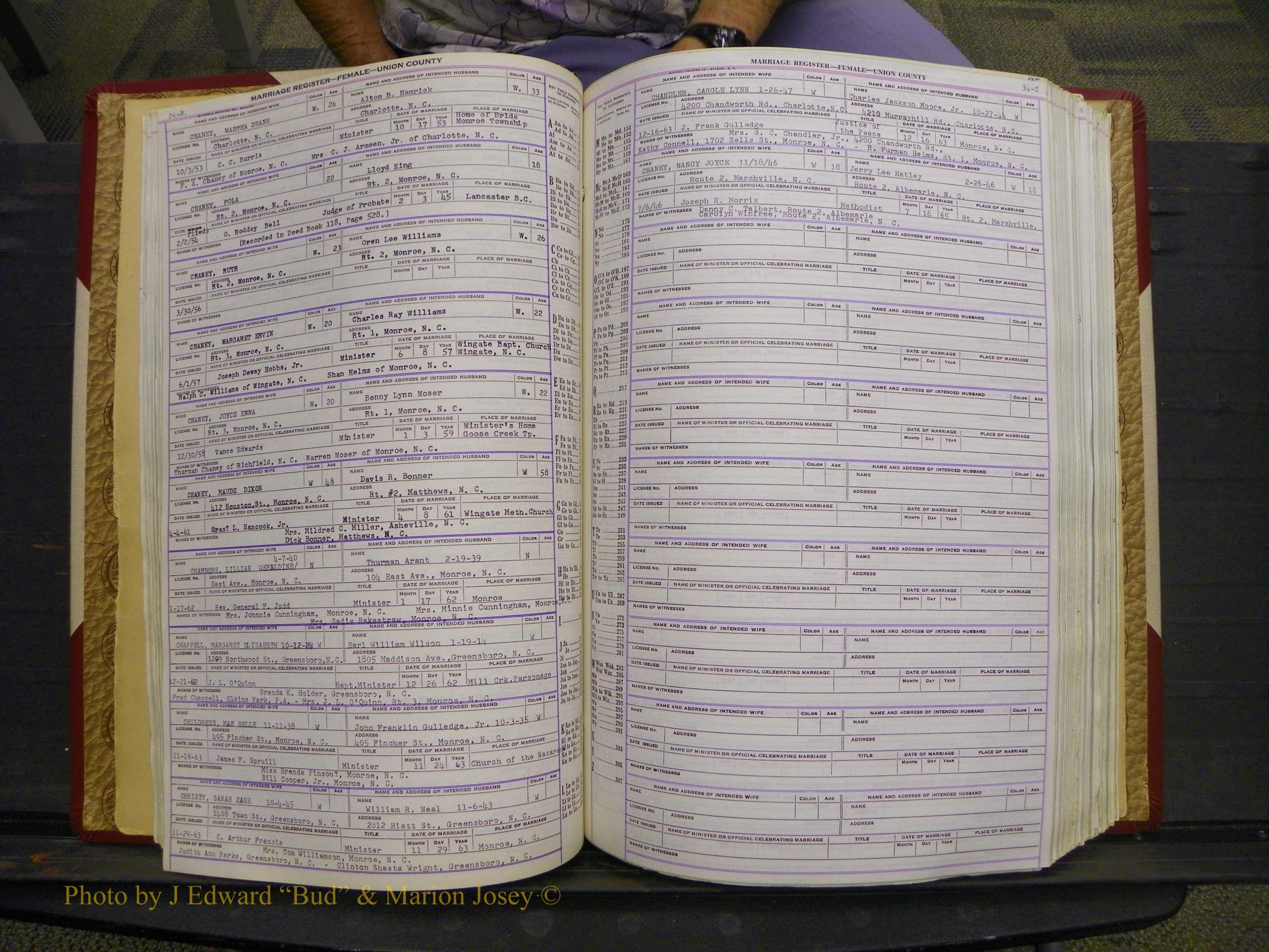 Union Co, NC Marriages Female Index, A-Z, 1937-1965 (51).JPG