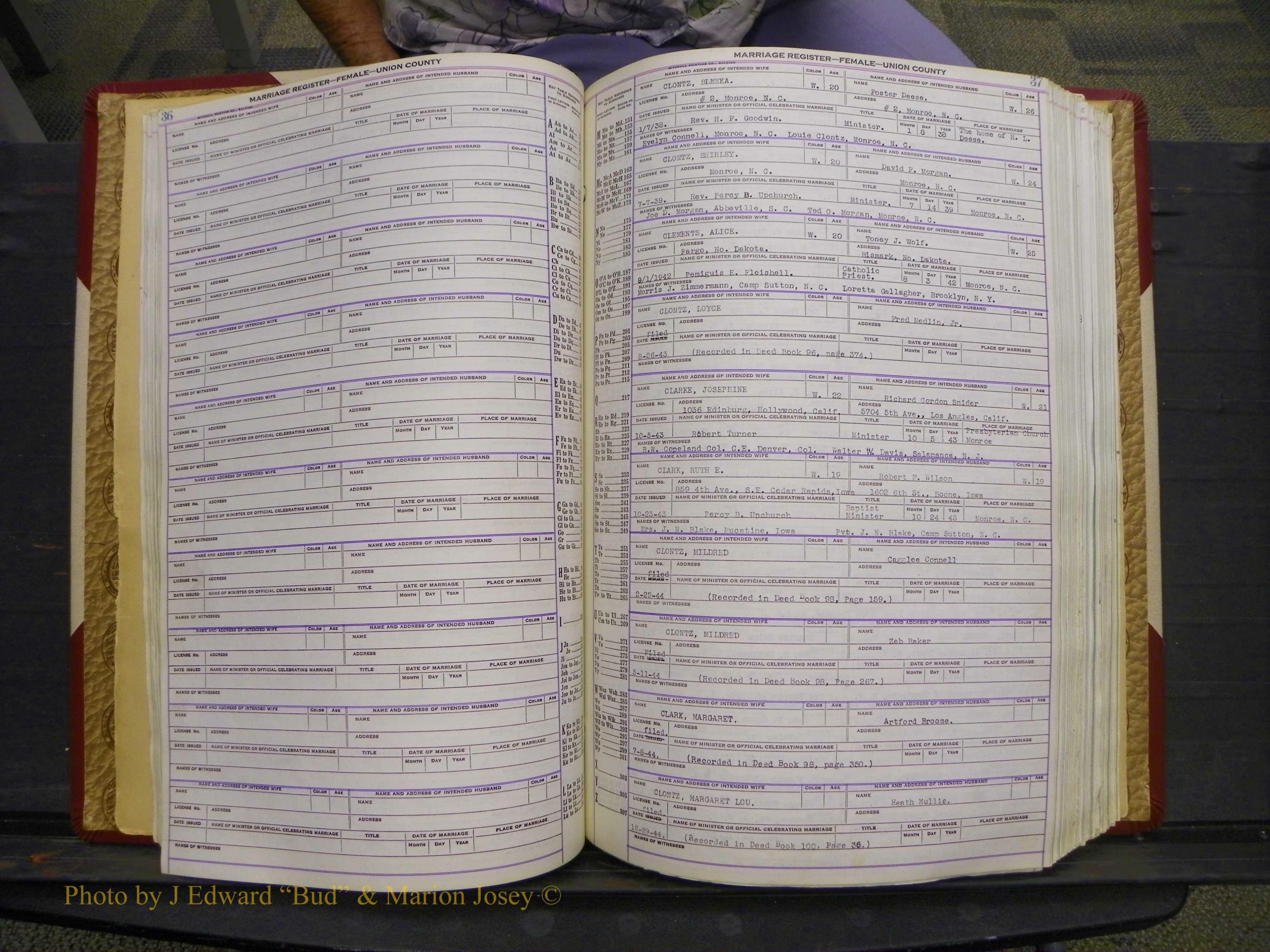 Union Co, NC Marriages Female Index, A-Z, 1937-1965 (54).JPG