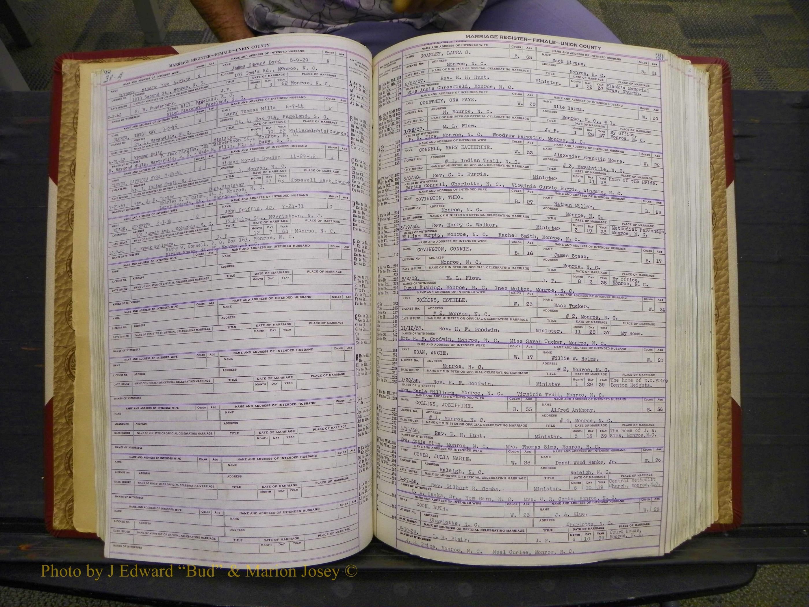 Union Co, NC Marriages Female Index, A-Z, 1937-1965 (55).JPG