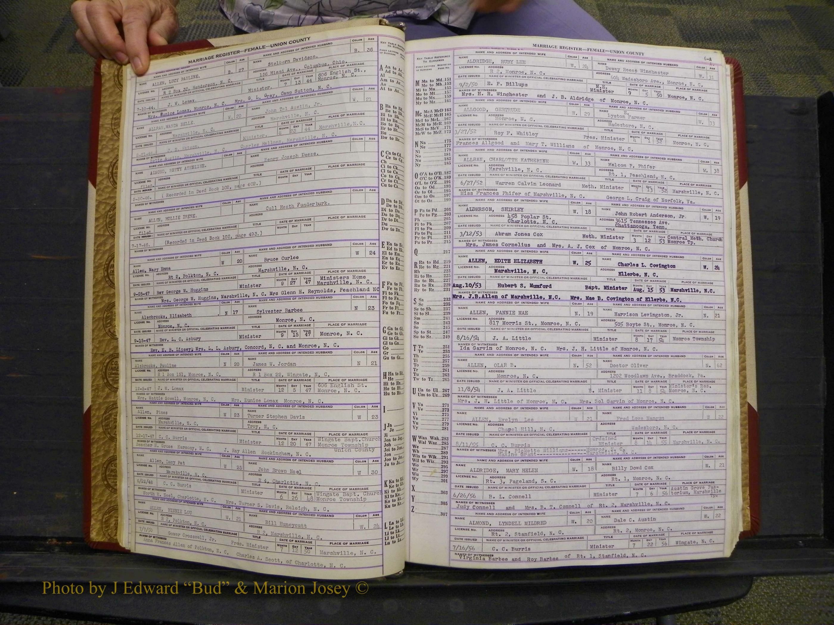 Union Co, NC Marriages Female Index, A-Z, 1937-1965 (6).JPG