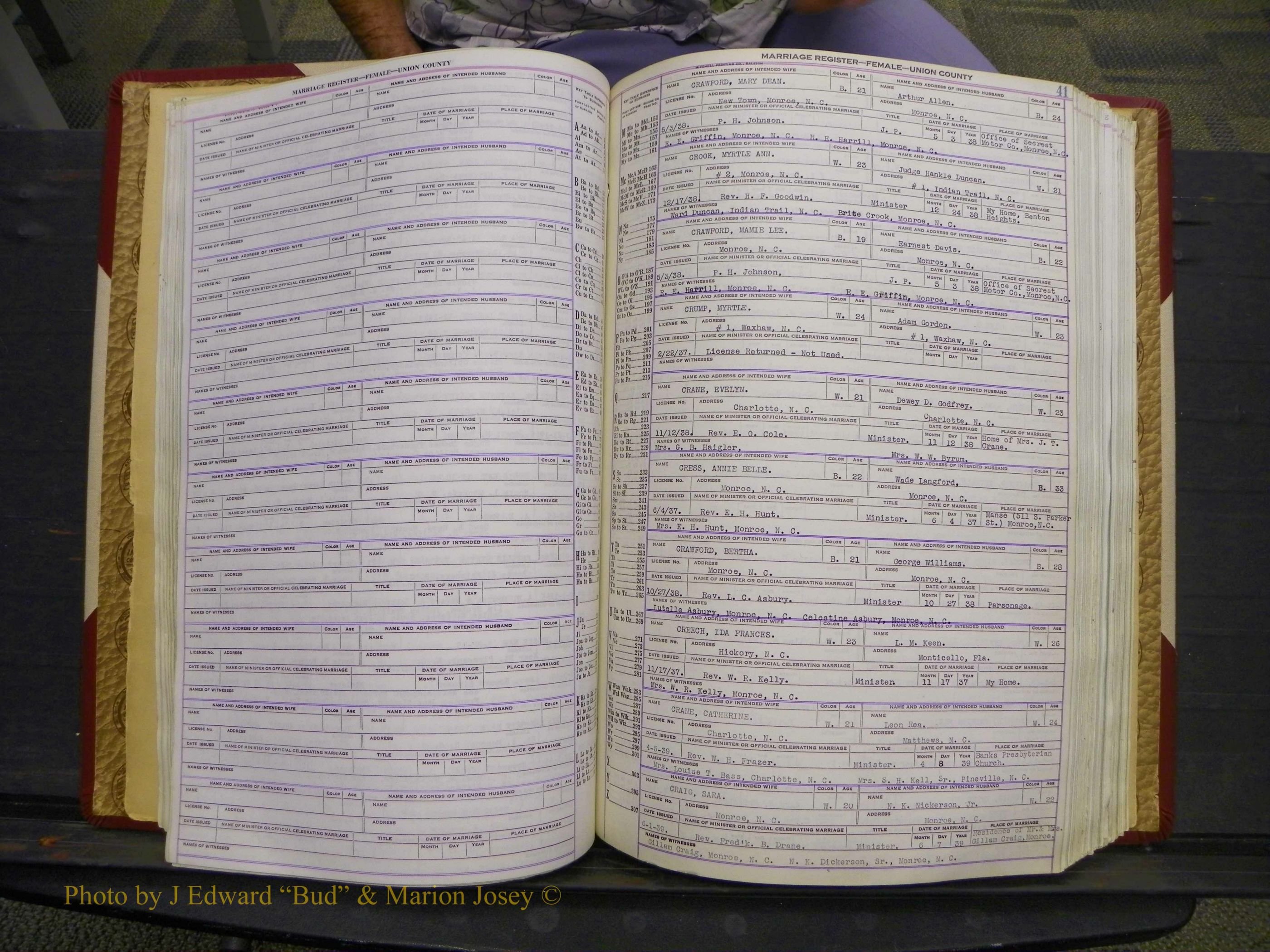 Union Co, NC Marriages Female Index, A-Z, 1937-1965 (61).JPG