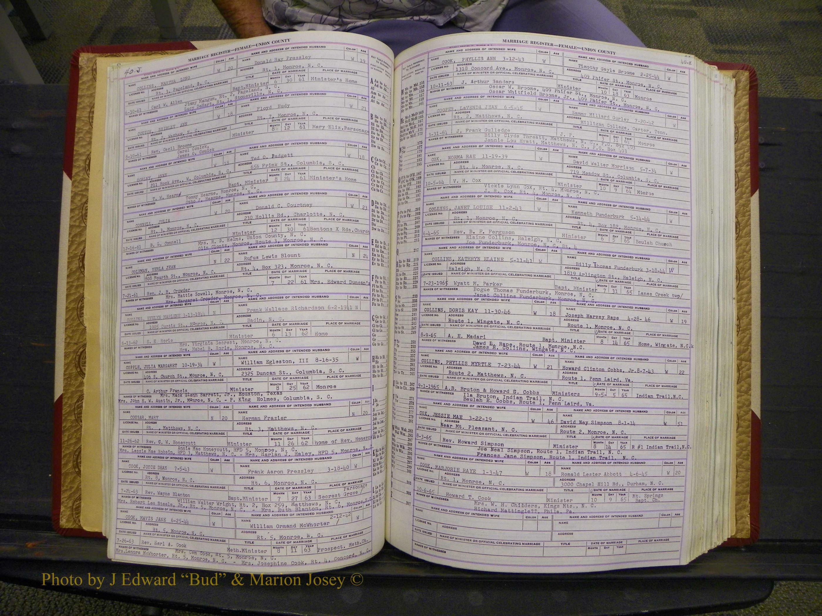 Union Co, NC Marriages Female Index, A-Z, 1937-1965 (62).JPG