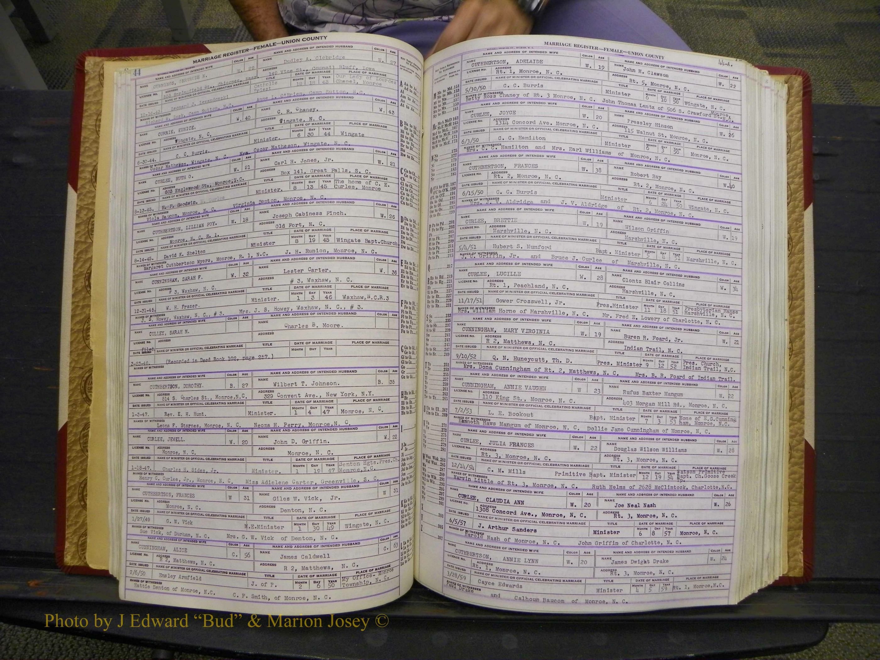Union Co, NC Marriages Female Index, A-Z, 1937-1965 (68).JPG